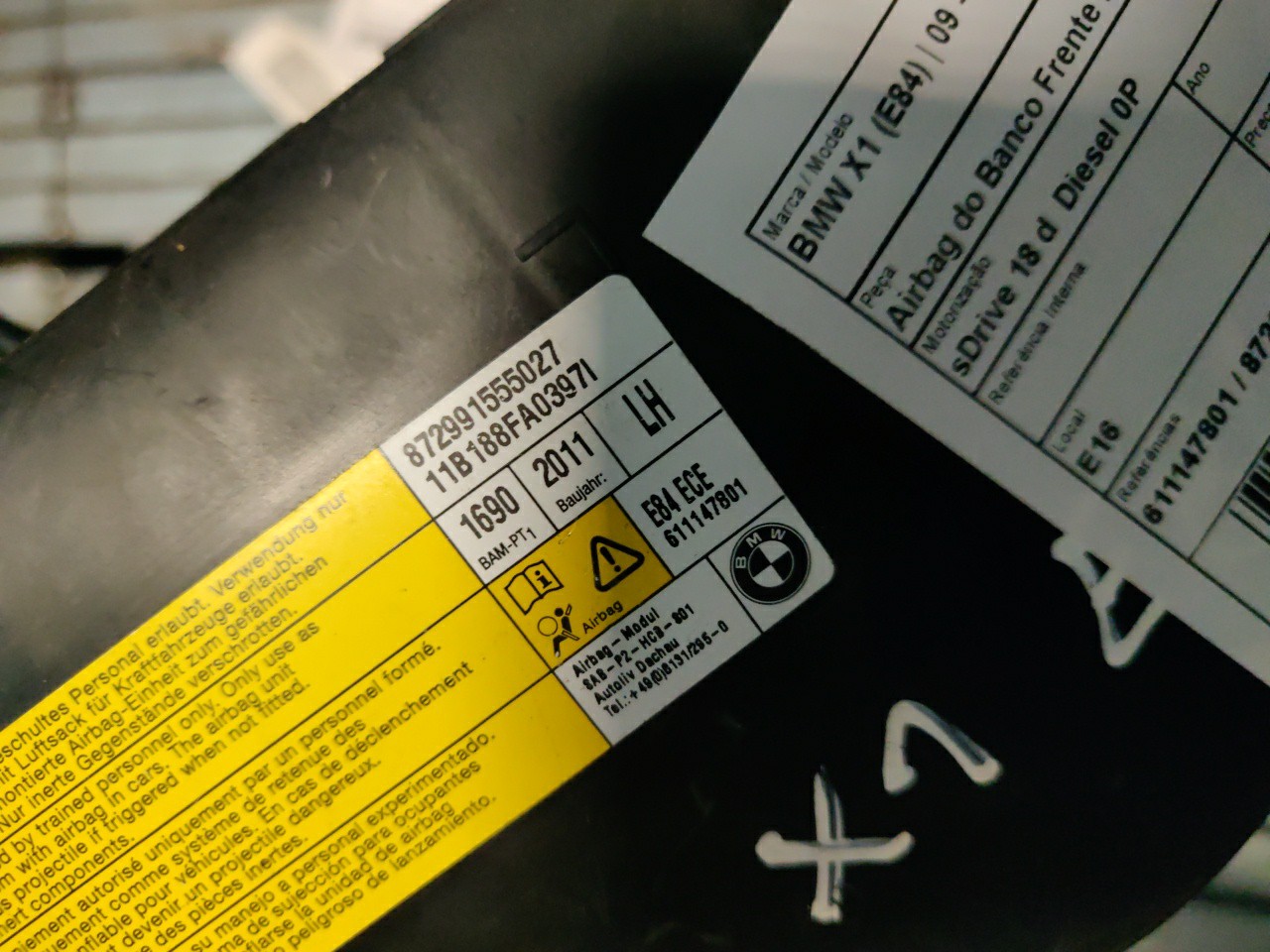 Airbag do Banco Frente Esquerdo BMW X1 (E84) | 09 - 15 Imagem-1
