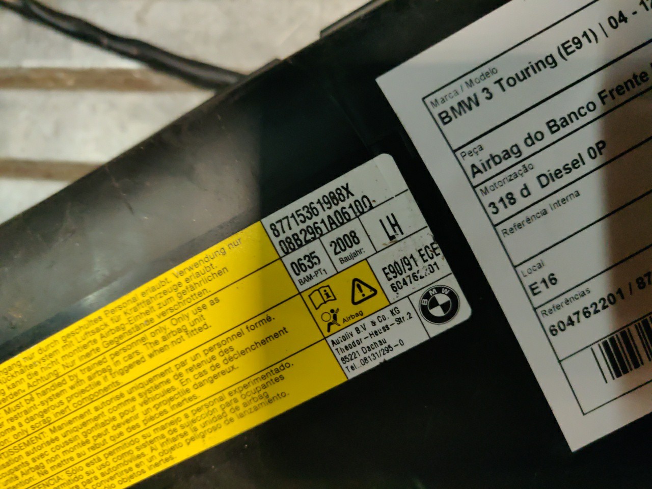 Airbag do Banco Frente Esquerdo BMW 3 Touring (E91) | 04 - 12 Imagem-1 Airbag do Banco Frente Esquerdo BMW 3 Touring (E91) | 04 - 12 Imagem-1
