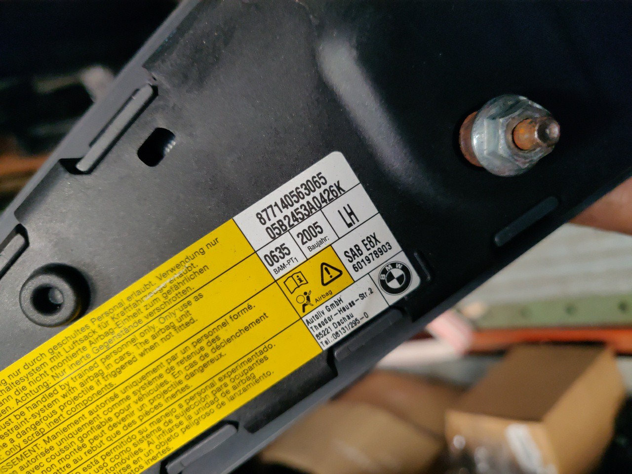 Airbag do Banco Frente Esquerdo BMW 1 (E87) | 03 - 13 Imagem-1 Airbag do Banco Frente Esquerdo BMW 1 (E87) | 03 - 13 Imagem-1