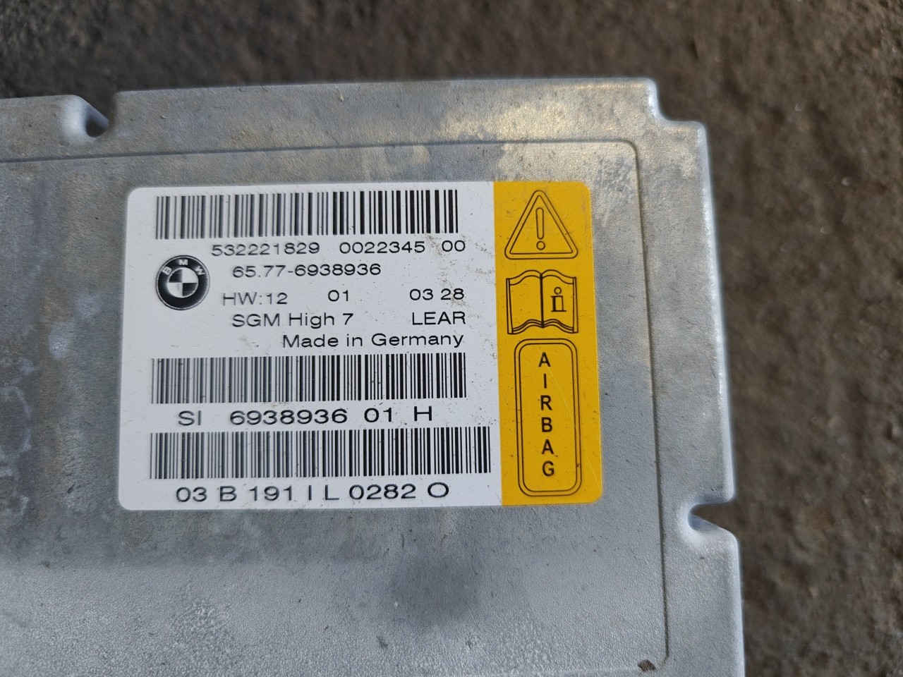 Centralina de Airbags BMW 5 (E60) | 01 - 10 Imagem-1 Centralina de Airbags BMW 5 (E60) | 01 - 10 Imagem-1