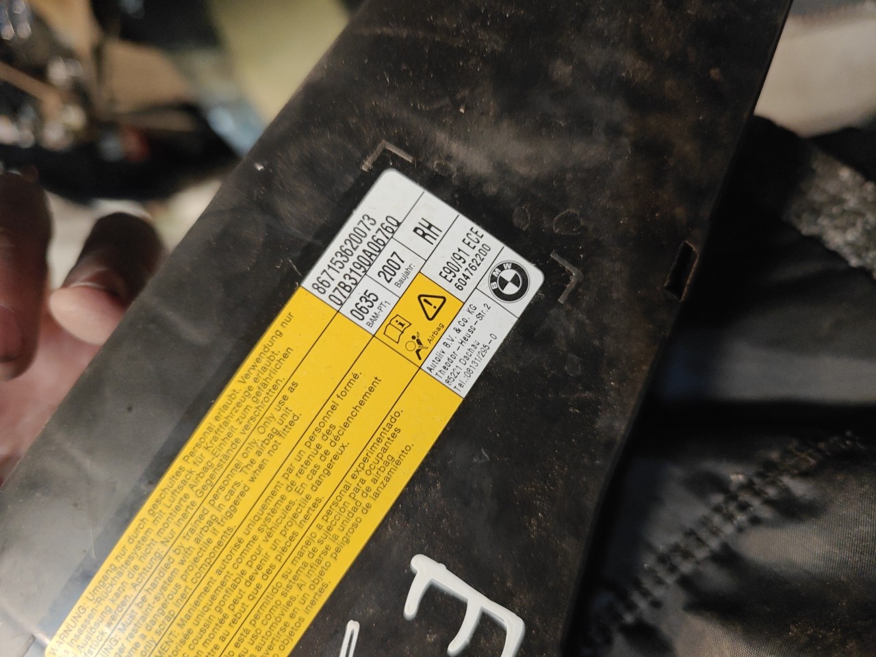 Airbag do Banco Frente Esquerdo BMW 3 (E90) | 04 - 12 Imagem-1 Airbag do Banco Frente Esquerdo BMW 3 (E90) | 04 - 12 Imagem-1