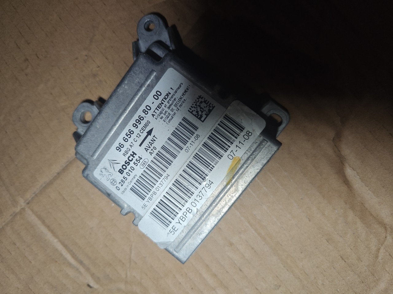 Centralina des coussins gonflables CITROEN C2 (JM_) | 03 - 17