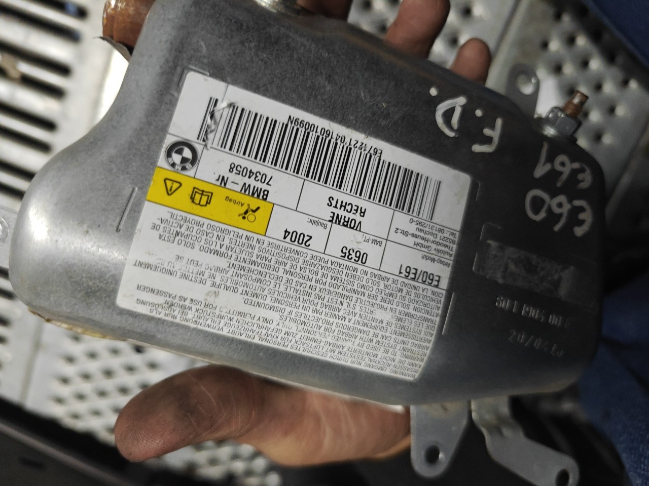 Airbag da Porta Frente Direita BMW 5 Touring (E61) | 04 - 10 Imagem-4 Airbag da Porta Frente Direita BMW 5 Touring (E61) | 04 - 10 Imagem-4