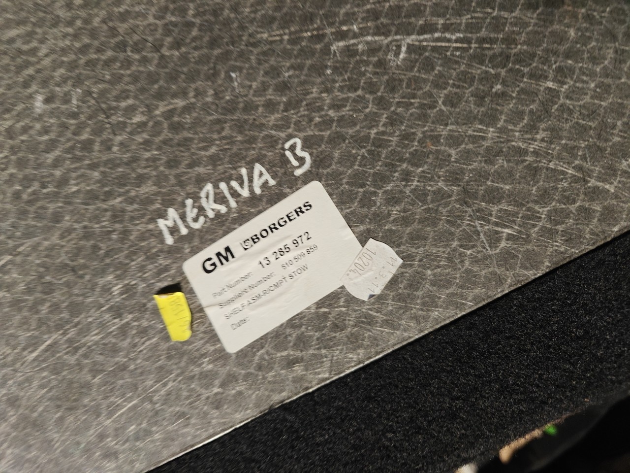 Tapete / Placa Alcatifa do chao da Mala OPEL MERIVA B Veículo multiuso (S10) | 10 - 17 Imagem-4 Tapete / Placa Alcatifa do chao da Mala OPEL MERIVA B Veículo multiuso (S10) | 10 - 17 Imagem-4