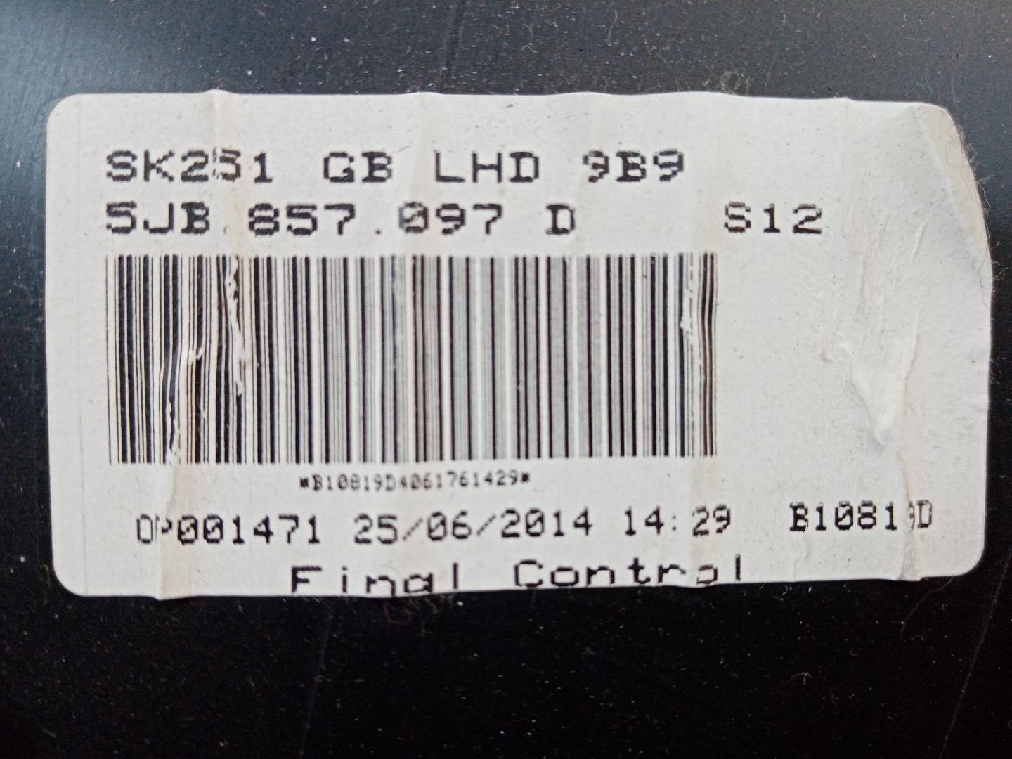 Tampa / porta luvas SKODA RAPID Spaceback (NH1) | 12 -  Imagem-5