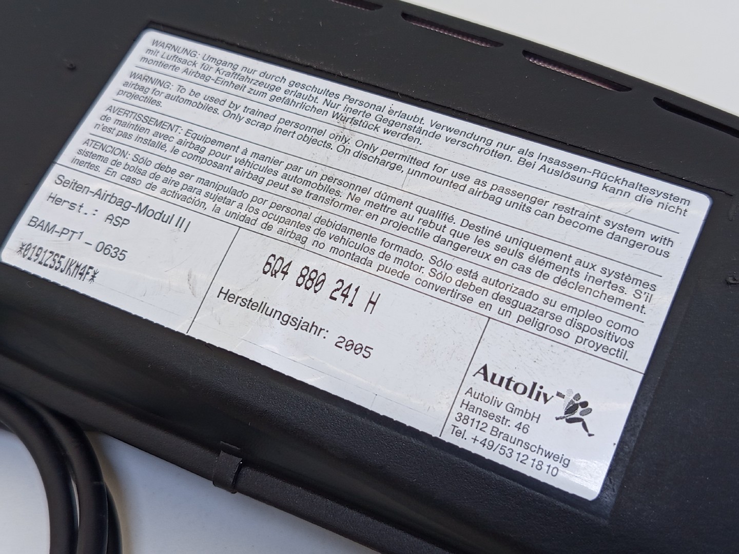 Airbag banco esquerdo SKODA FABIA I (6Y2) | 99 - 08 Imagem-1