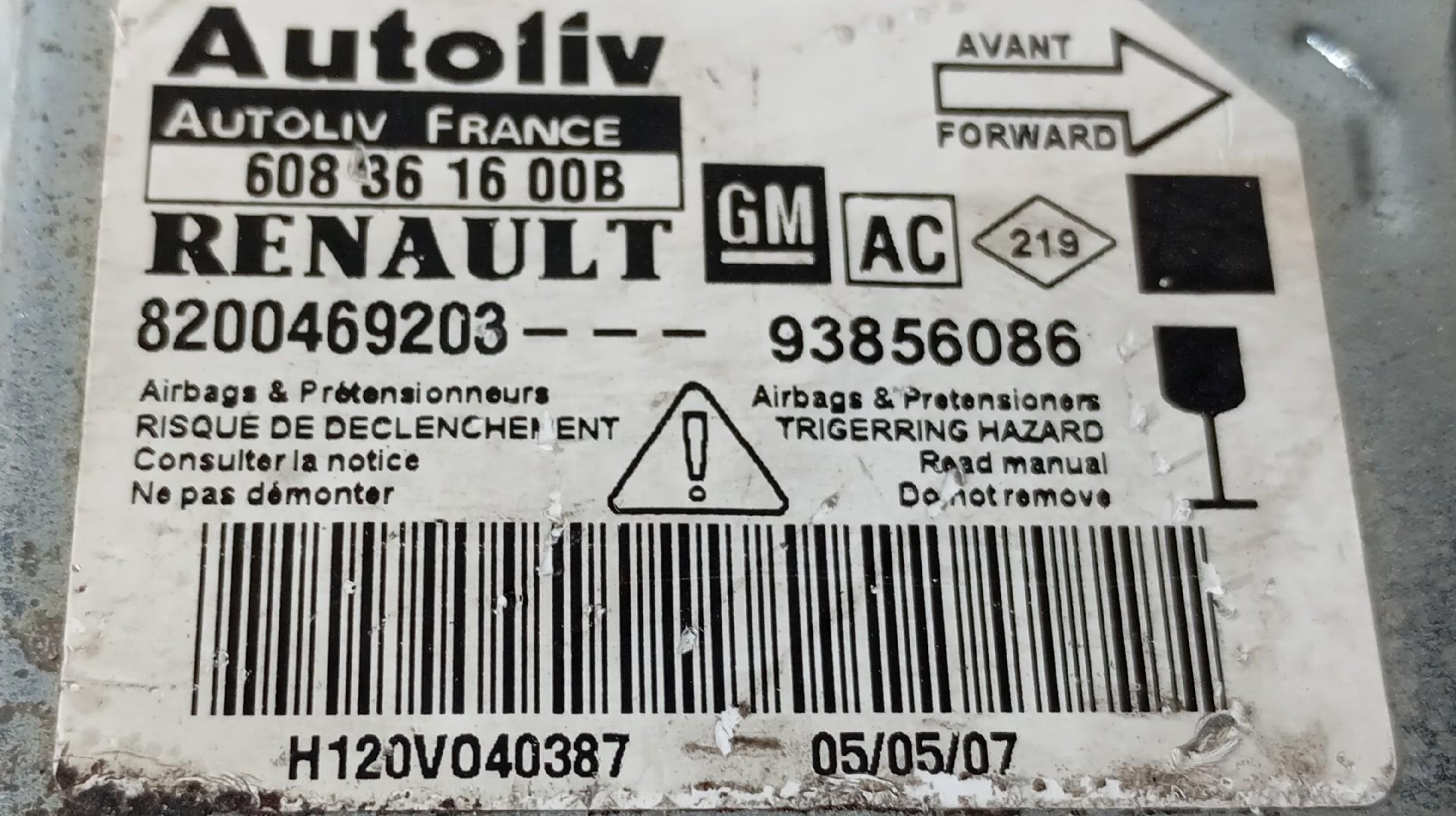 Airbag Module OPEL VIVARO Imagem-6