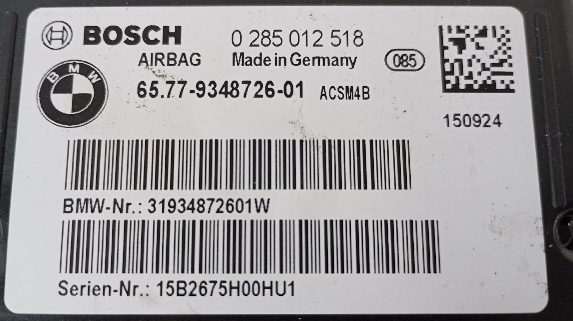 Centralita Airbags BMW 4 Coupé (F32, F82) | 13 -  Imagem-7