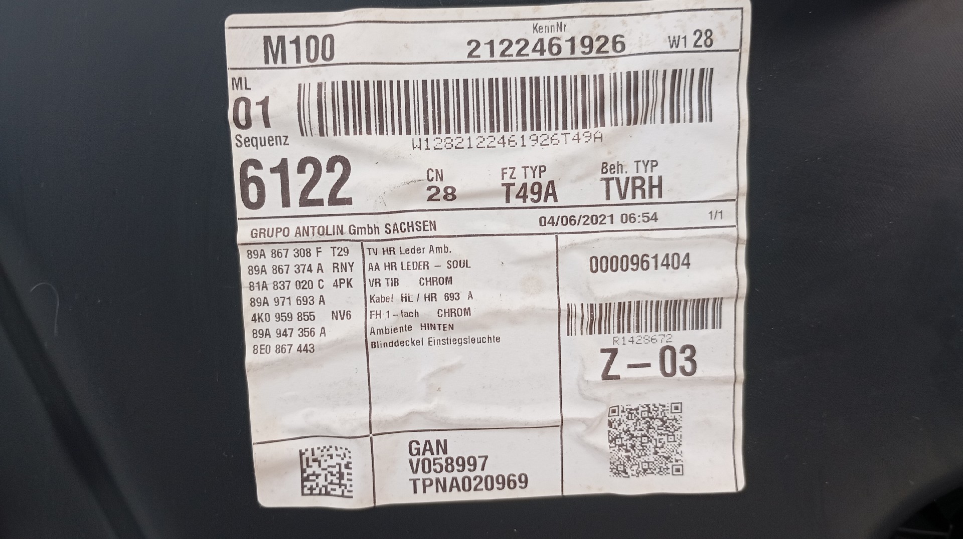 Quartela / Forra Porta Traseira Direita AUDI Q4 E-TRON (F4B) Imagem-5