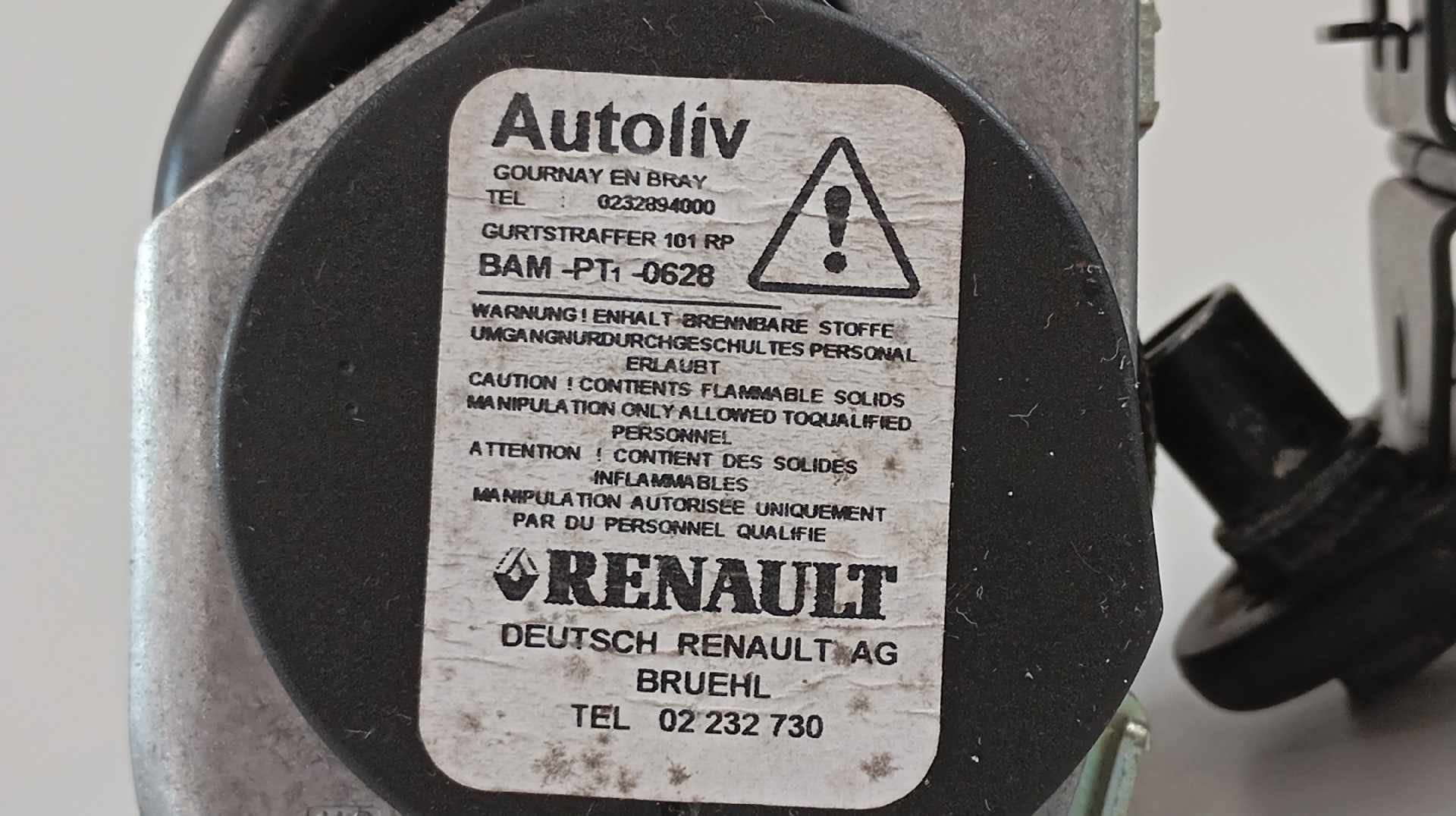 Pré-Tensor / Cinto Frente Esquerdo RENAULT ZOE 2017- Imagem-6