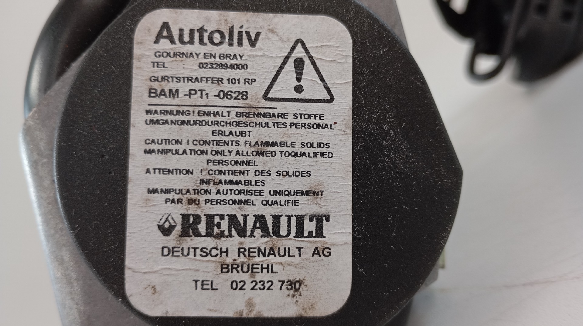 Pré-Tensor / Cinto Frente Direito RENAULT ZOE 2017- Imagem-6