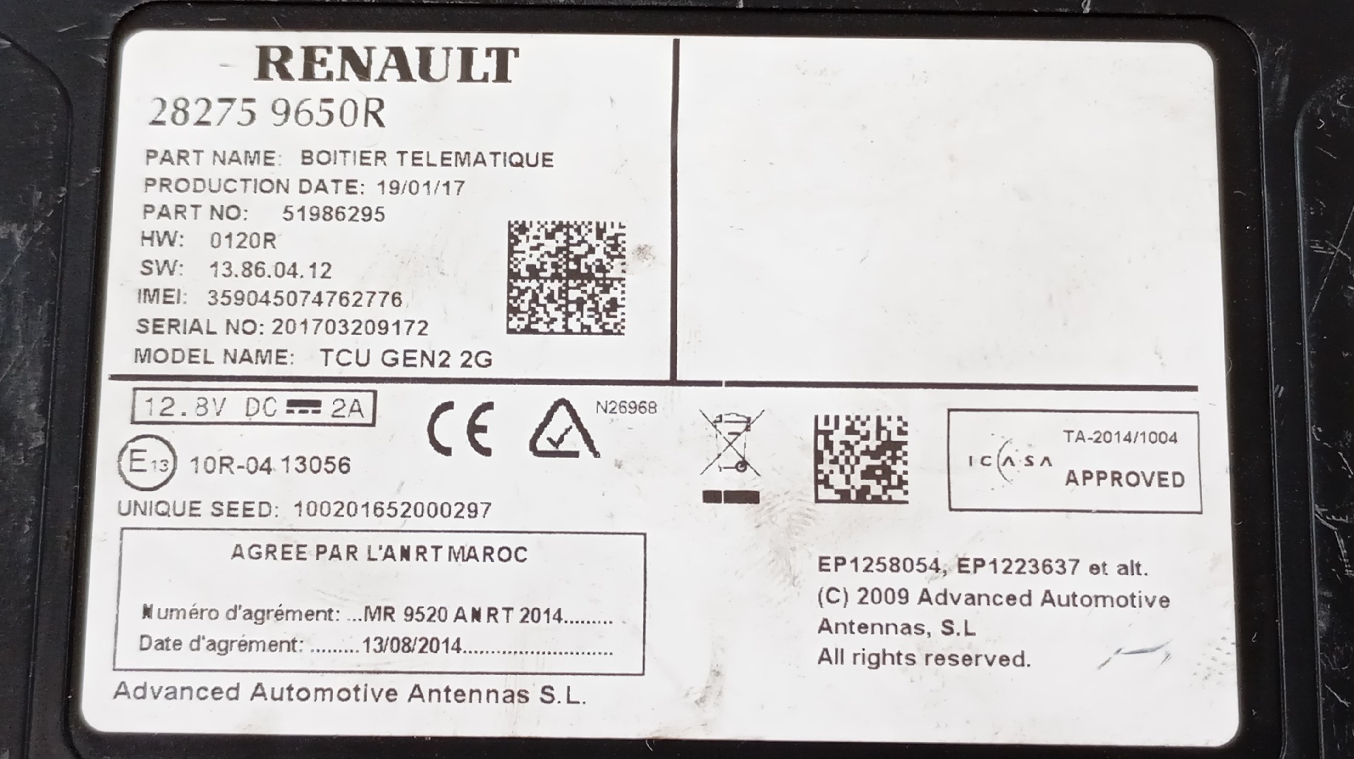 Módulo Telemático RENAULT ZOE (BFM_) | 12 -  Imagem-1