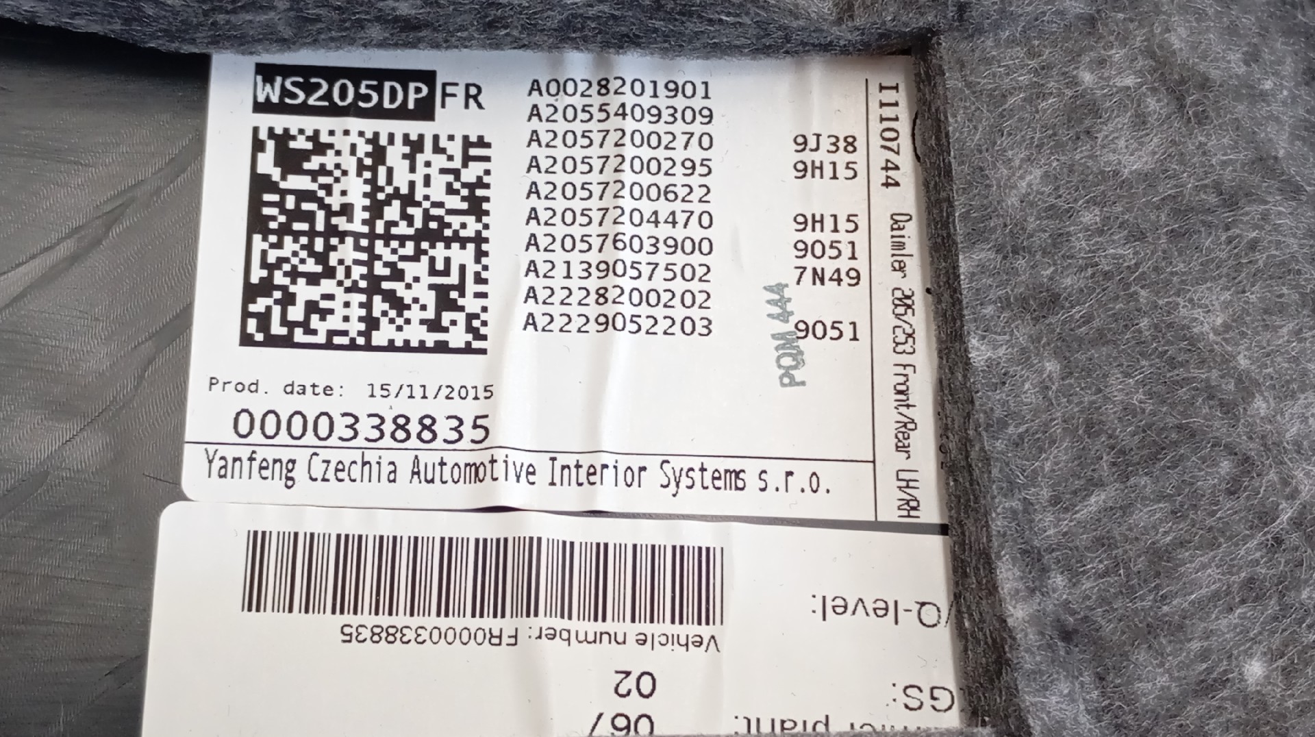 Quartela / Forra Porta Frente Direita MERCEDES-BENZ C-CLASS (W205) | 13 -  Imagem-2