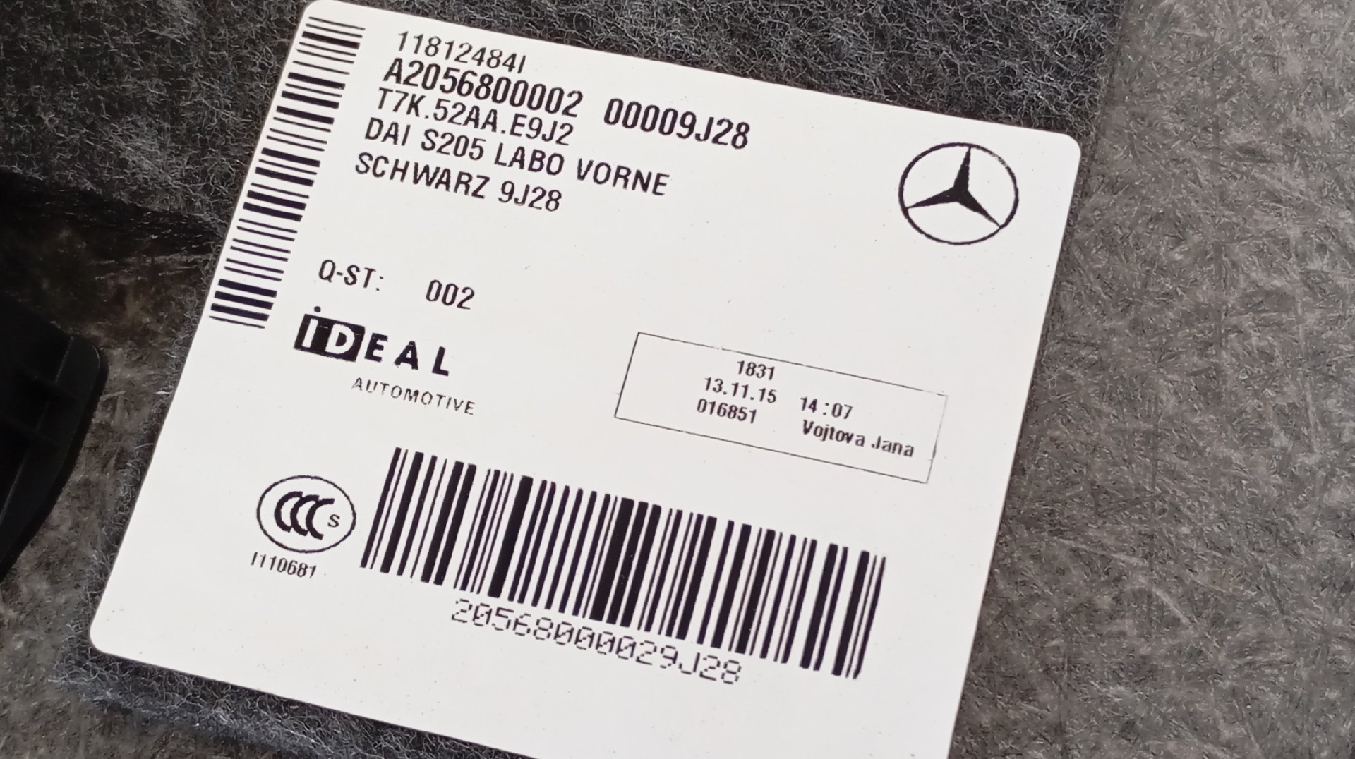 Tapete da Mala MERCEDES-BENZ C-CLASS (W205) | 13 -  Imagem-2