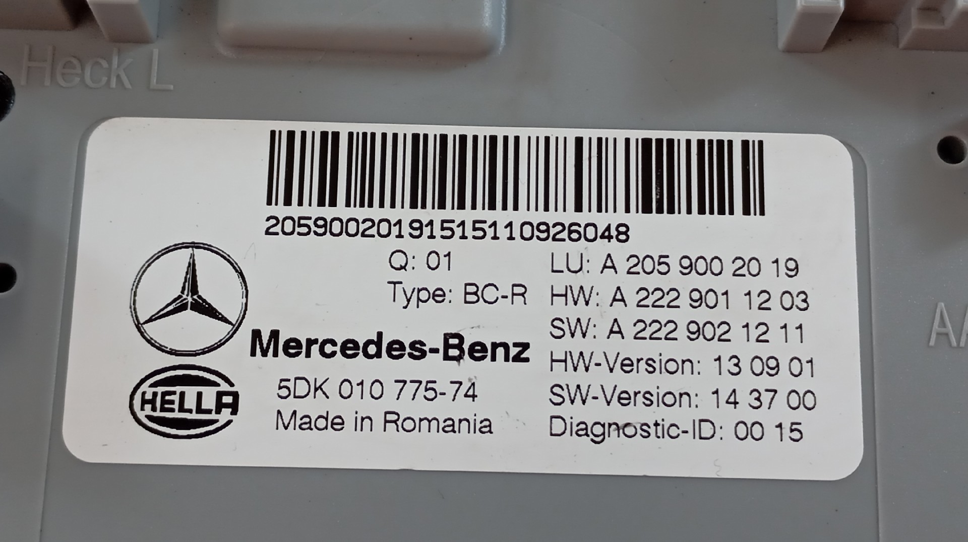 Caixa de Fusíveis MERCEDES-BENZ C-CLASS (W205) | 13 -  Imagem-2