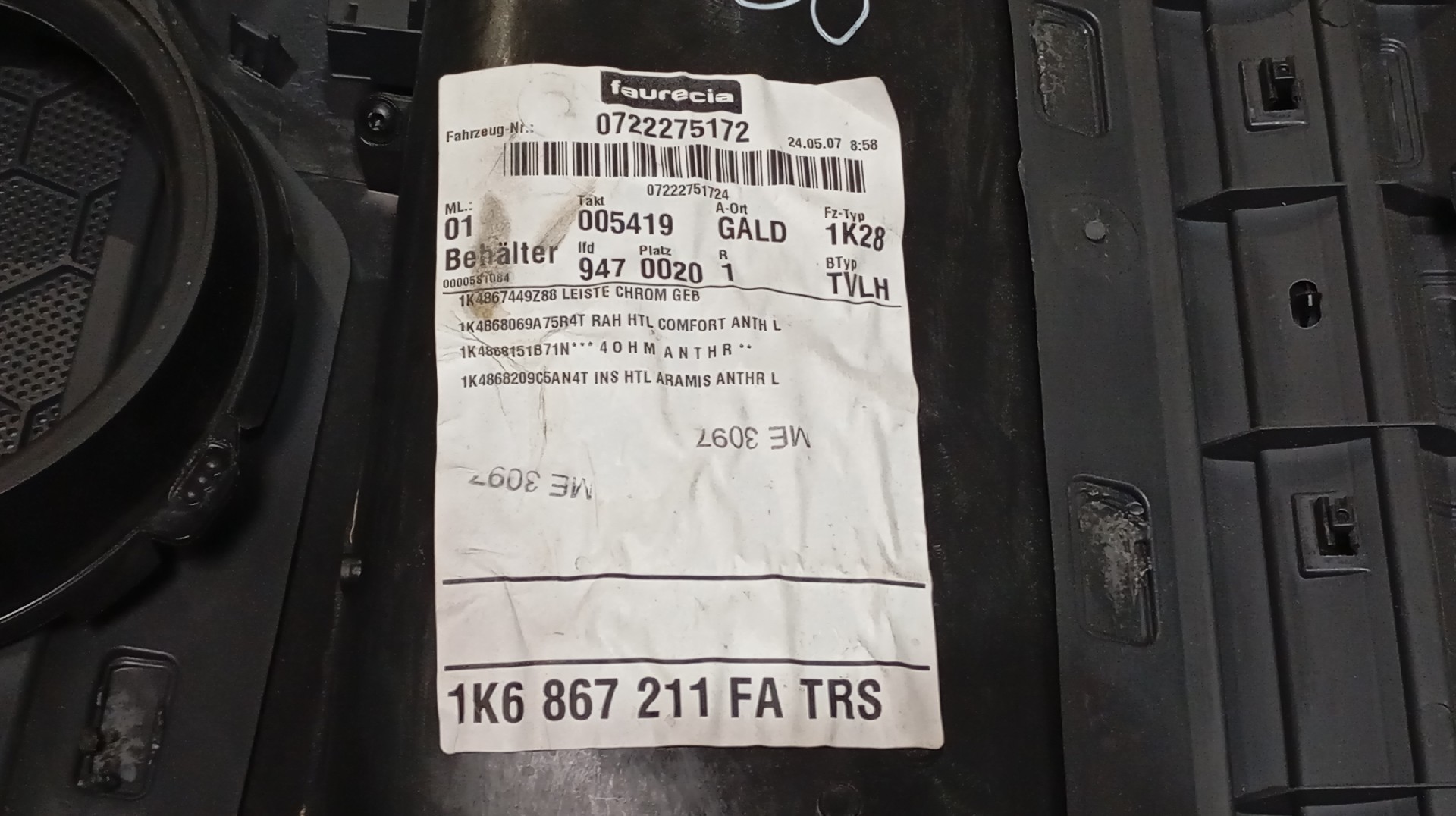 Quartela / Forra Porta Traseira Esquerda VOLKSWAGEN GOLF V (1K1) | 03 - 09 Imagem-8