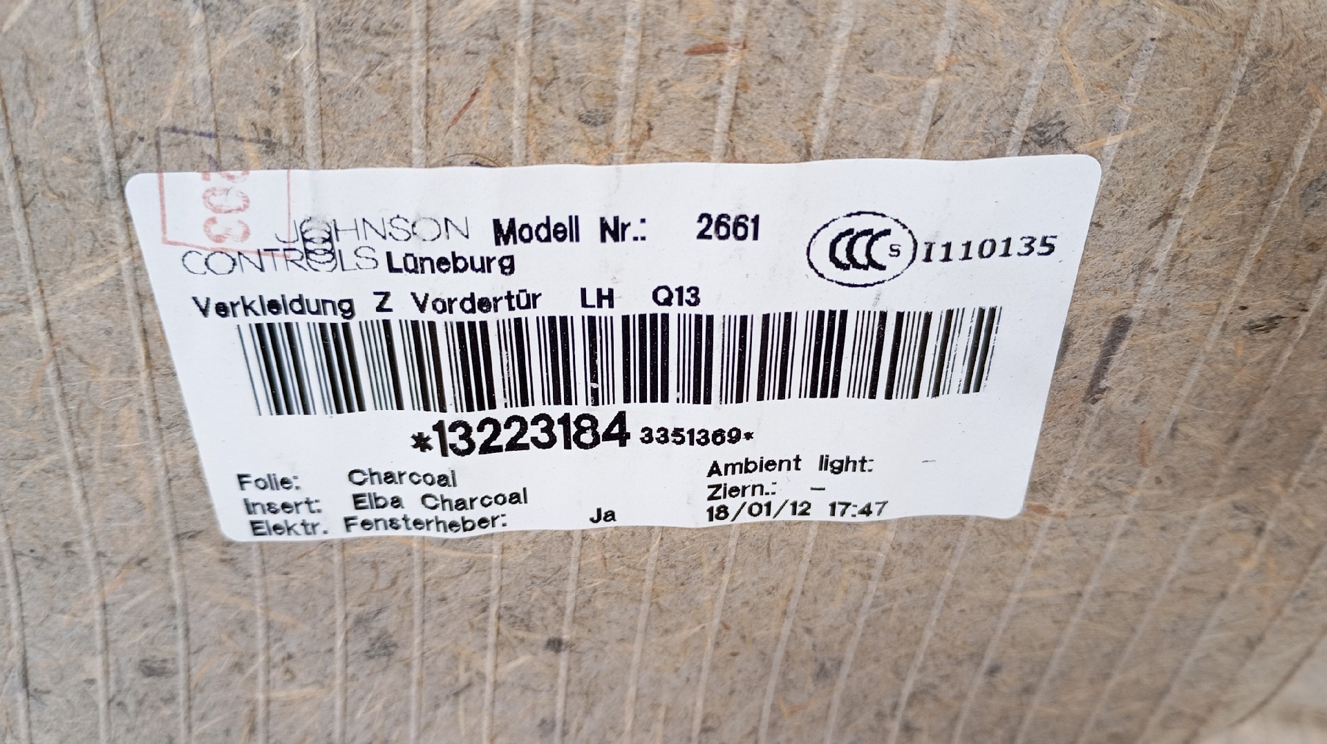 Quartela / Forra Porta Frente Esquerda OPEL ZAFIRA B Van (A05) | 05 - 15 Imagem-2