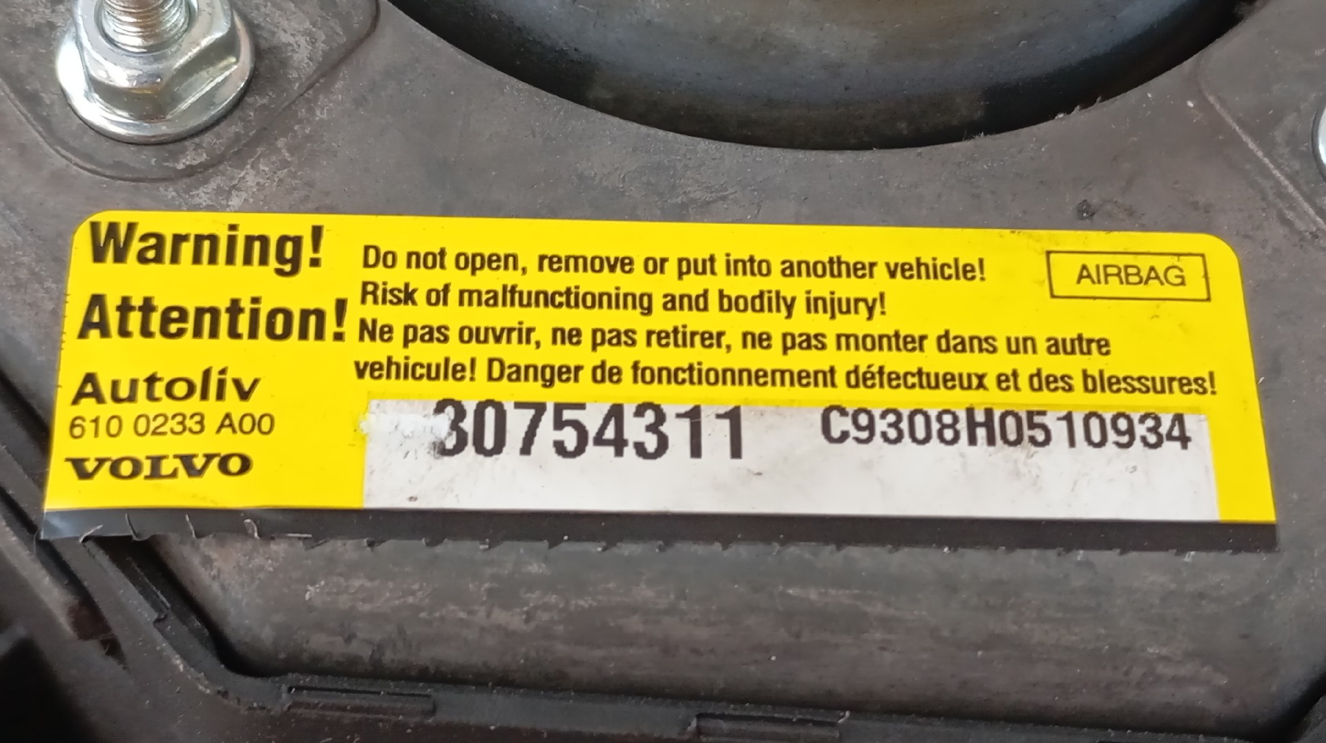 Airbag Conductor VOLVO S60 I (384) | 00 - 10 Imagem-3