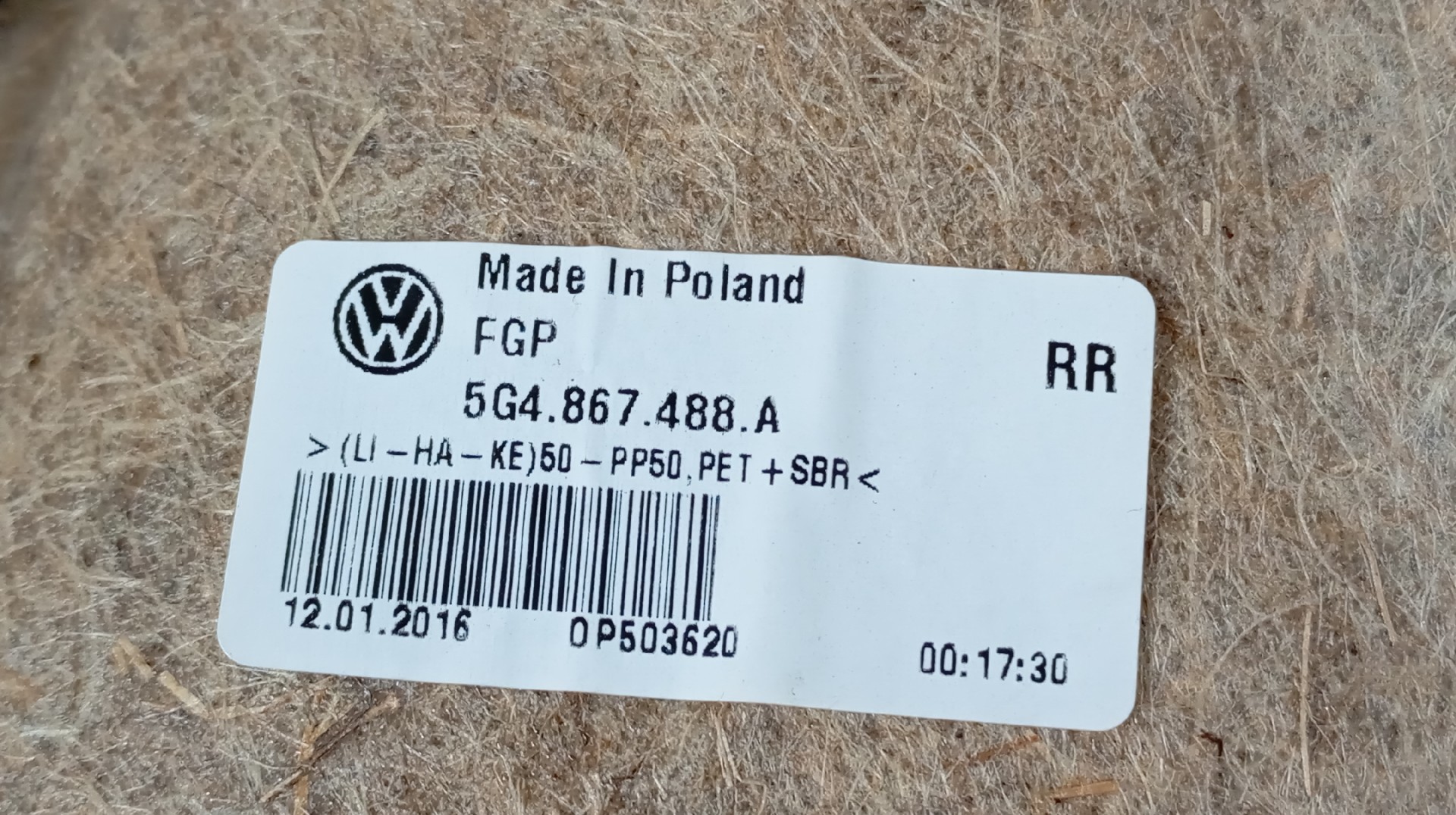 Quartela / Forra Porta Traseira Direita VOLKSWAGEN GOLF VII (5G1, BQ1, BE1, BE2) | 12 -  Imagem-2