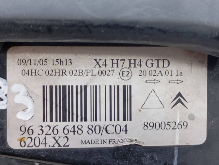 Ótica / Farol Esquerdo CITROEN C5 I (DC_) | 01 - 05 Imagem-2