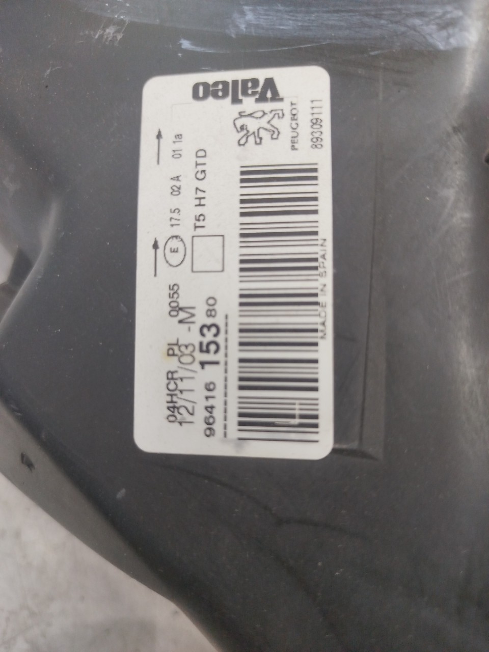 Farol/ Otica Dianteiro ESQ PEUGEOT 307 Break  de 2002 a 2009