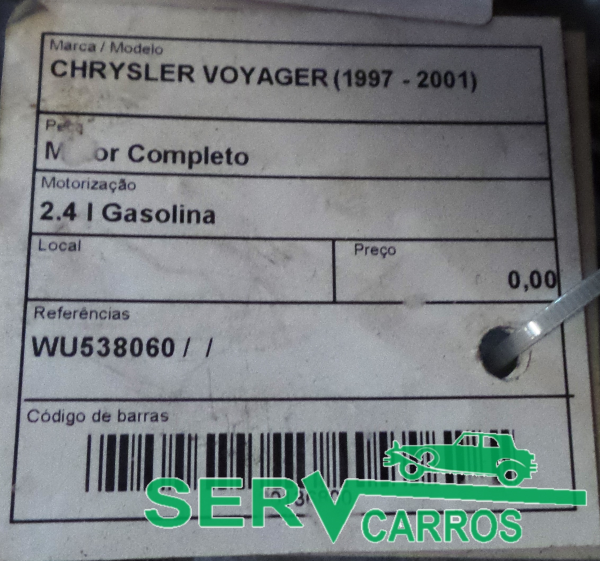 Motor CHRYSLER VOYAGER / GRAND VOYAGER III (GS) | 95 - 01 Imagem-2