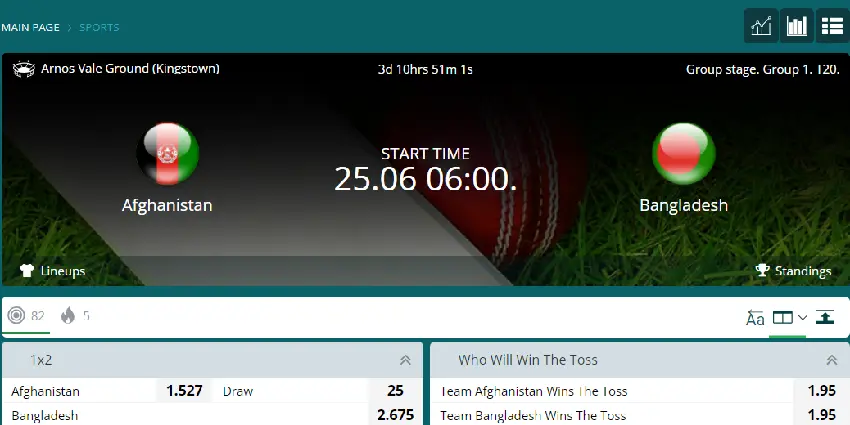 ICC T20 World Cup Afghanistan vs Bangladesh Top Parlay Picks