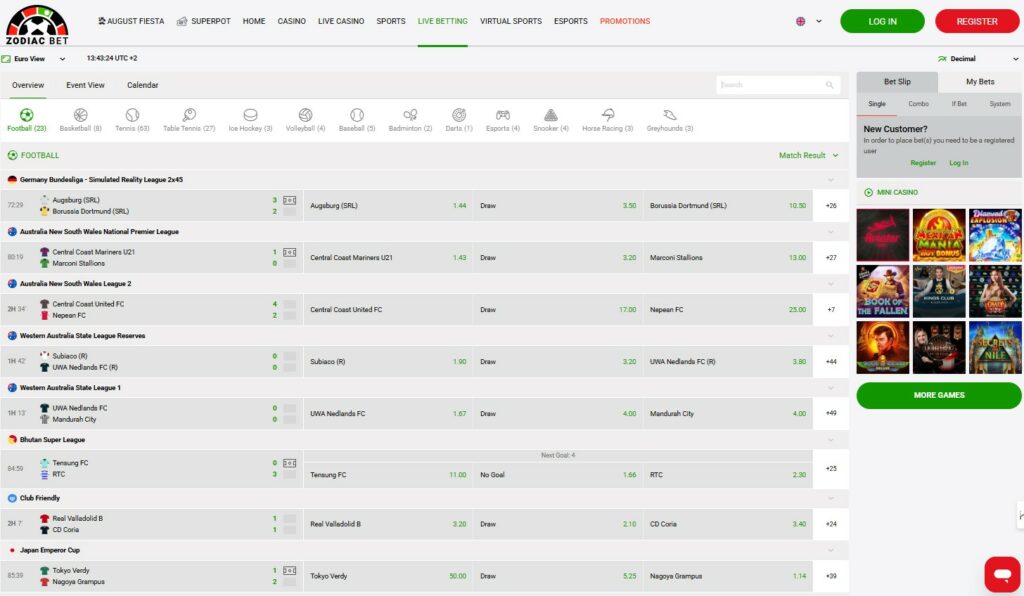 Zodiacbet Live Betting IN