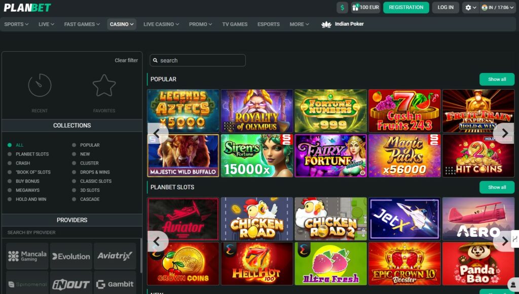 IN Planbet Bookmaker Review Casino