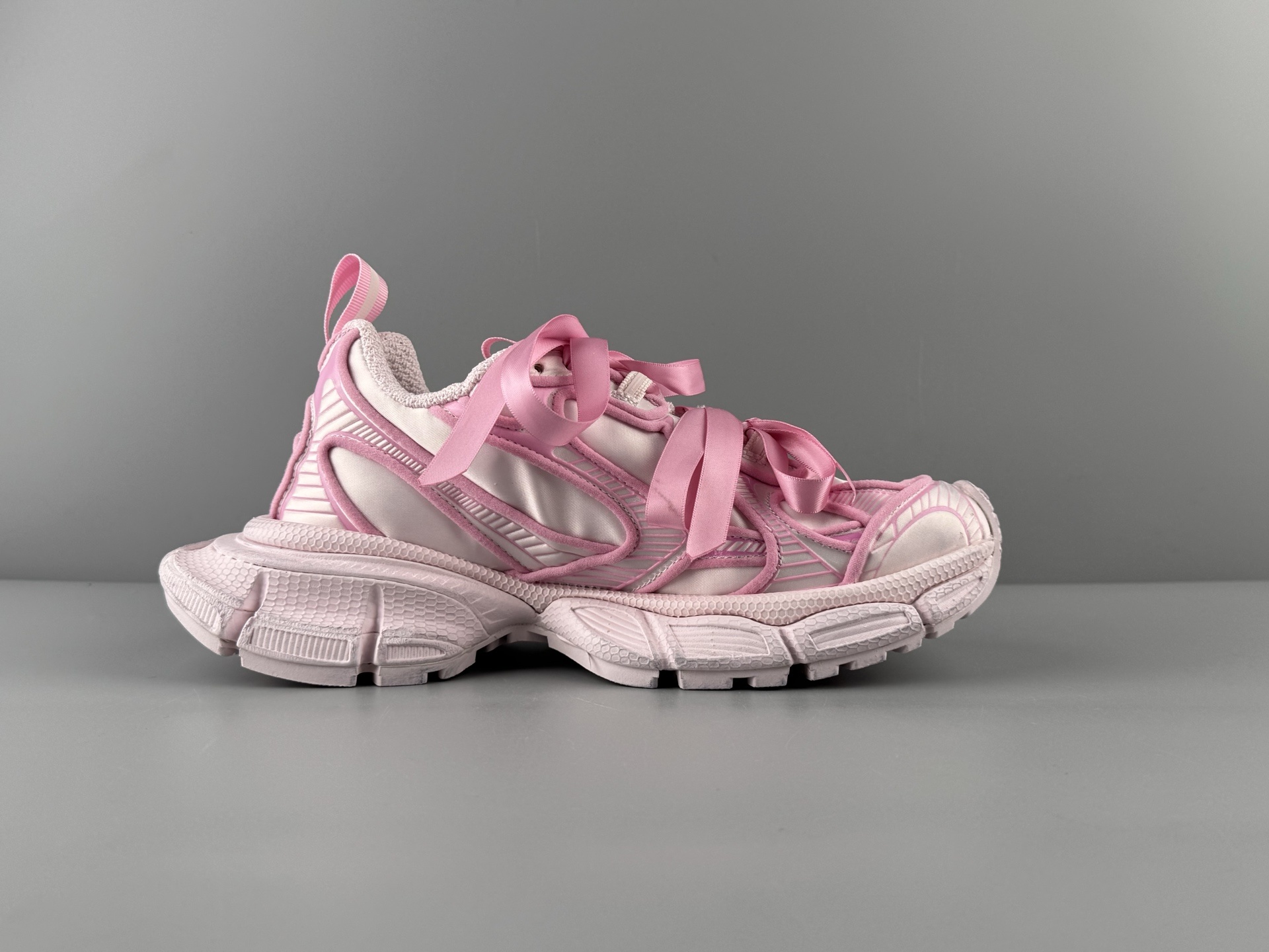 alenciaga 3XL Sneaker โ Paris Fashion House 3XL โDad Shoesโ with satin bow ๐, Pink Colorway - Image 2
