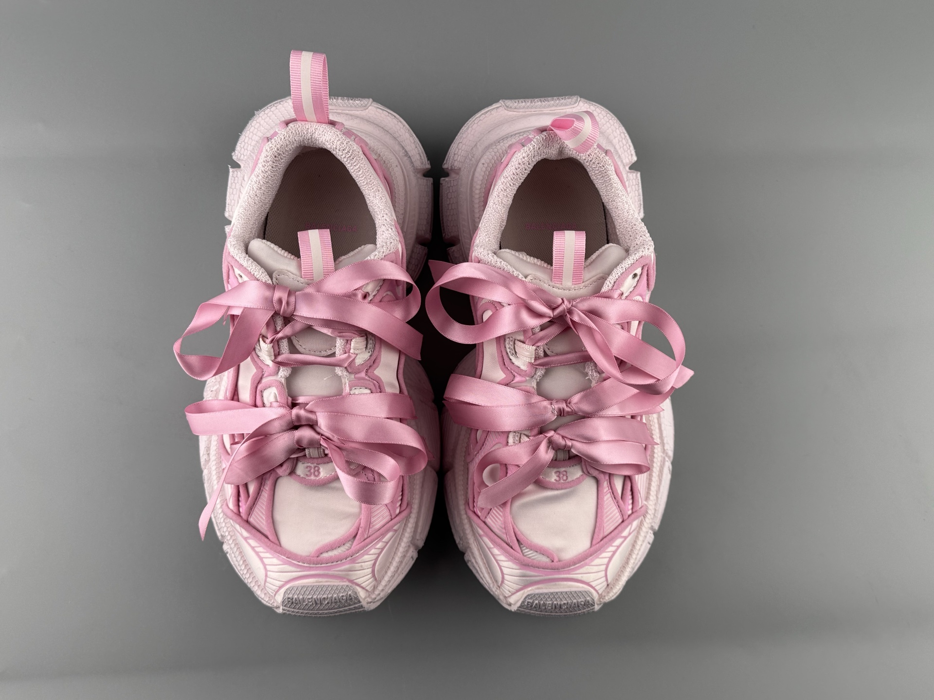 alenciaga 3XL Sneaker โ Paris Fashion House 3XL โDad Shoesโ with satin bow ๐, Pink Colorway - Image 7