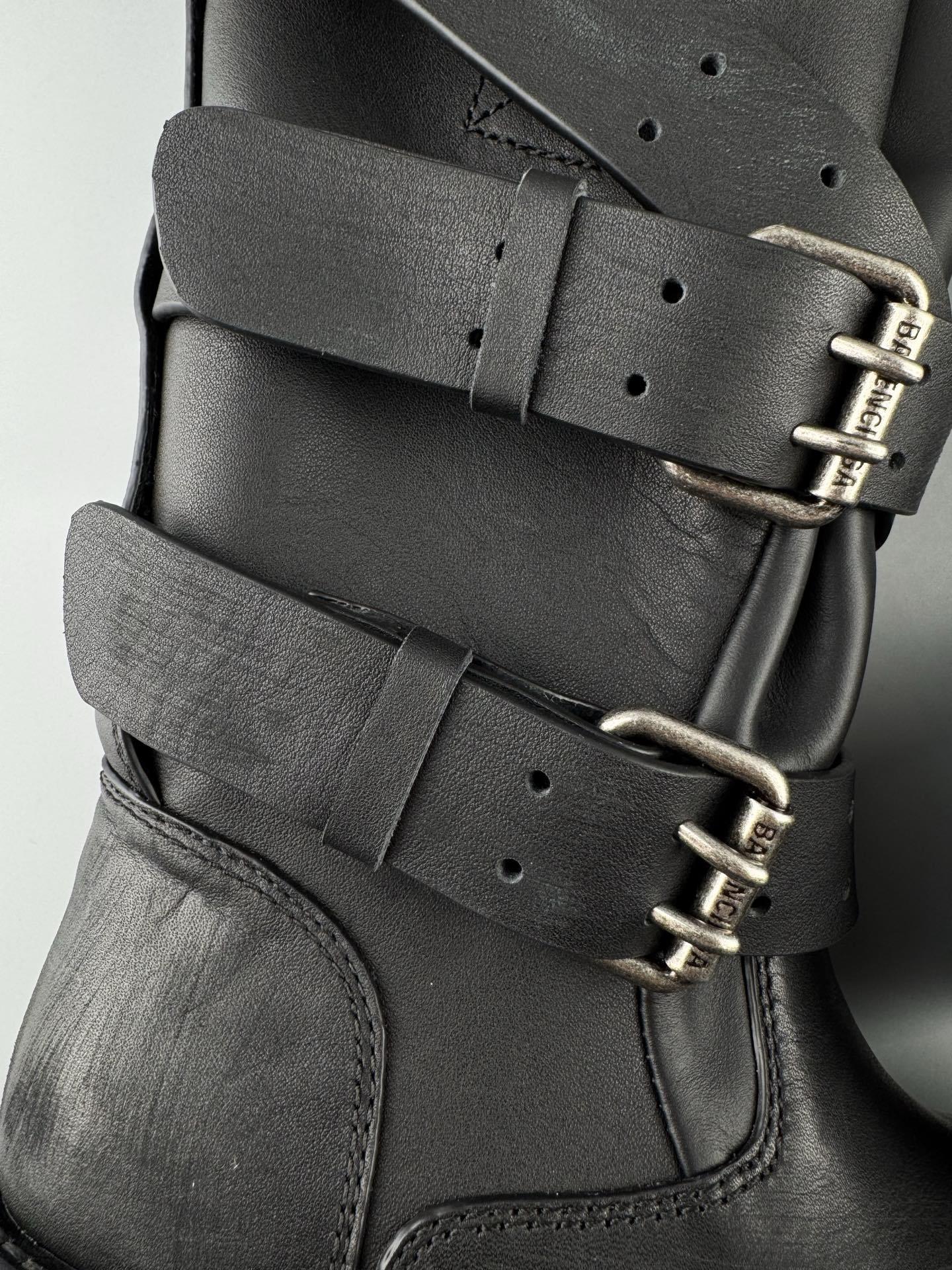 Balenciaga Venom High Boots Material: premium calfskin leather Style: Round toe, buckle design, high-top boots (unisex) Color: Black Details: custom independent sole mold, original hardware buckle accessories, top-quality imported leather - Image 8