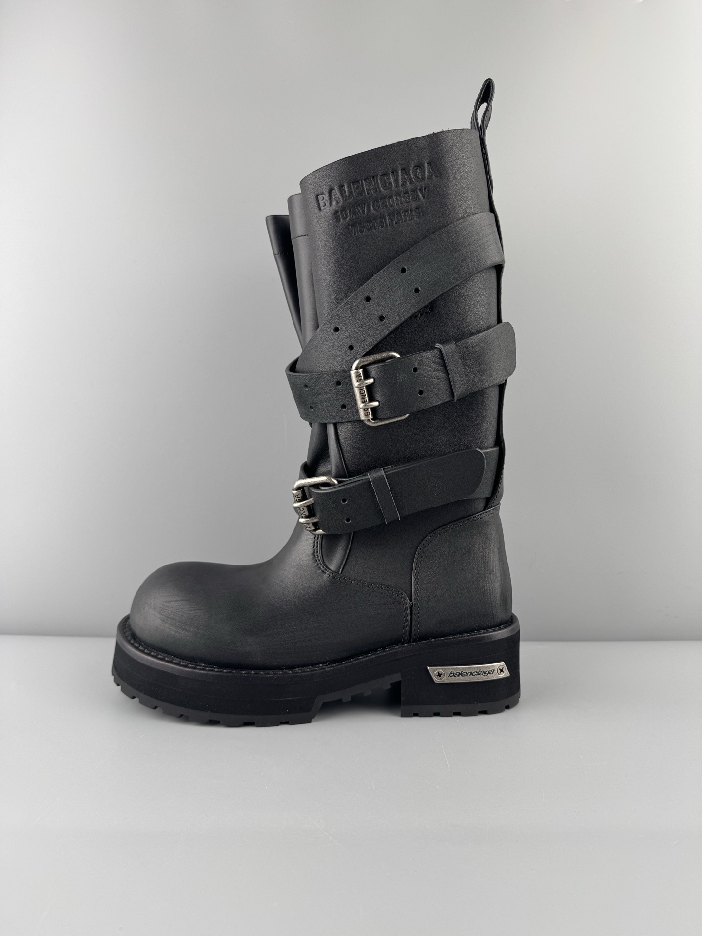 Balenciaga Venom High Boots Material: premium calfskin leather Style: Round toe, buckle design, high-top boots (unisex) Color: Black Details: custom independent sole mold, original hardware buckle accessories, top-quality imported leather - Image 18