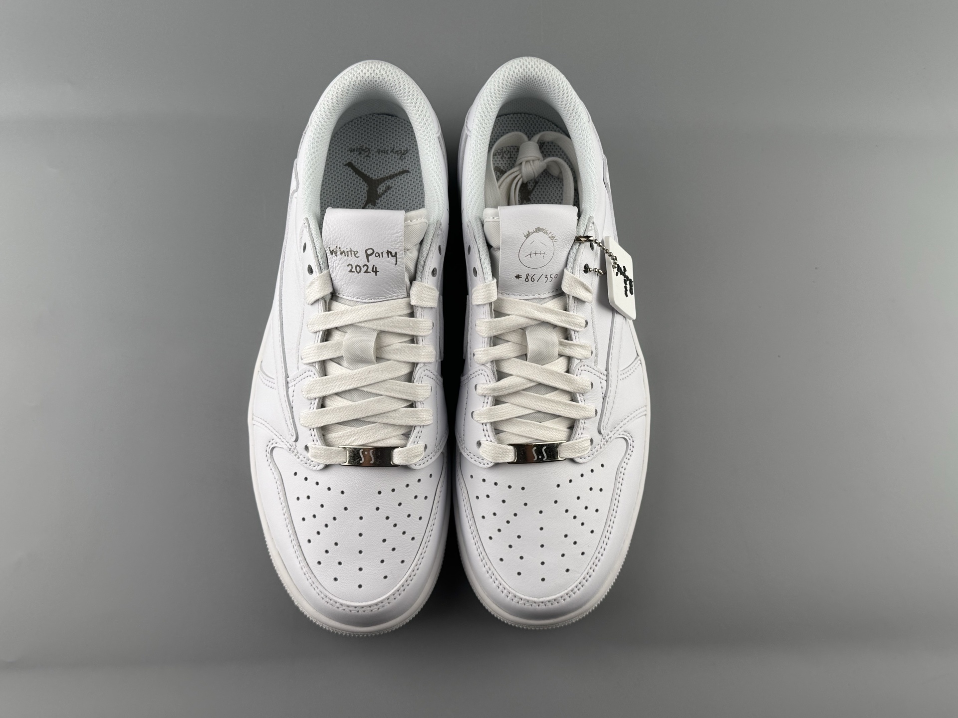 Travis Scott x Air Jordan 1 Low OG “Reverse Swoosh” Friends & Family All-White Edition - Image 20
