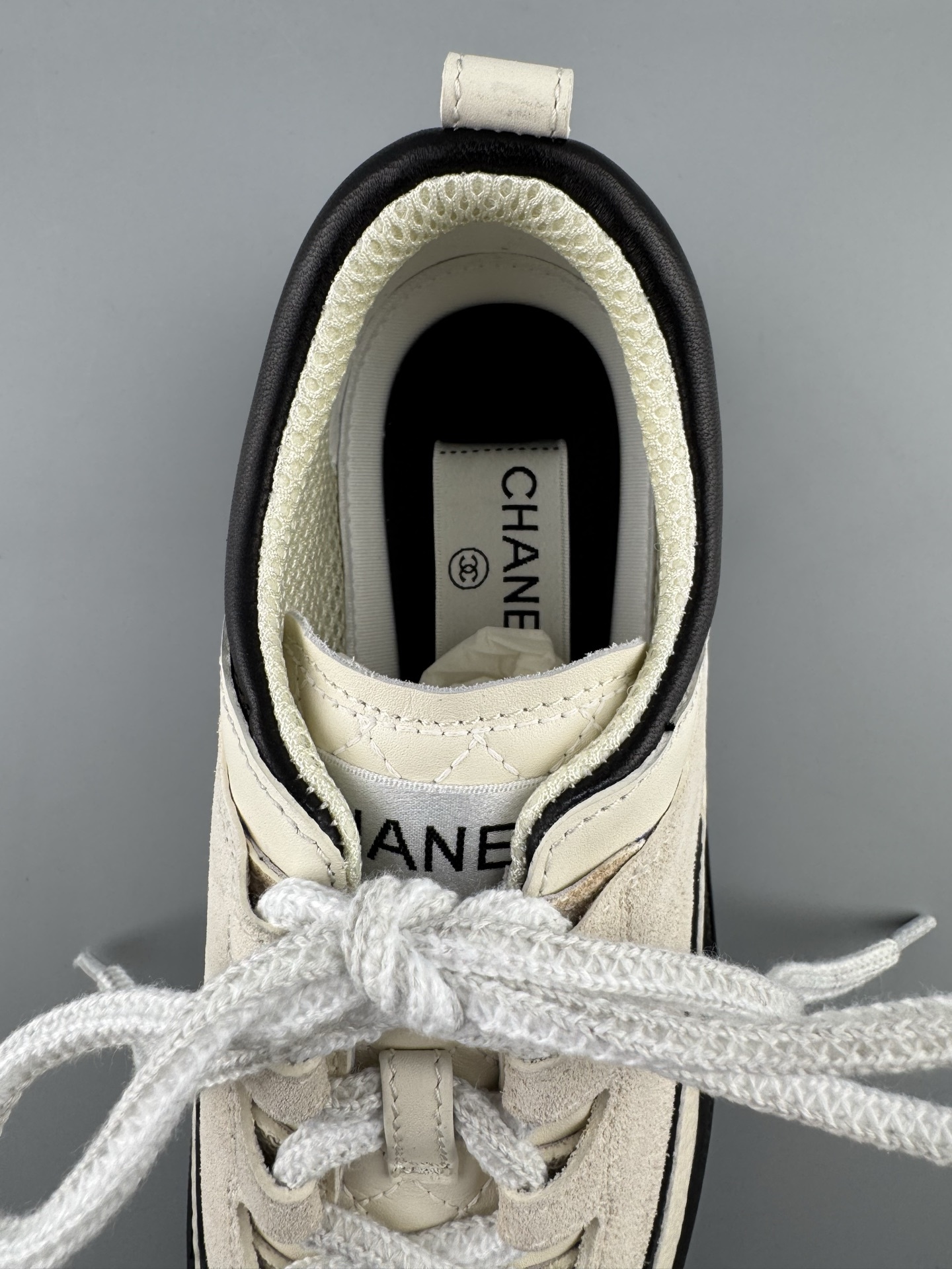 Chanel 25Cb Latest Teddy Panda Sneakers 🐼 Patchwork design with contrasting quilted patterns Lace-up style with a chic British “Coco Chanel” vibe Classic black and white color scheme - Image 9