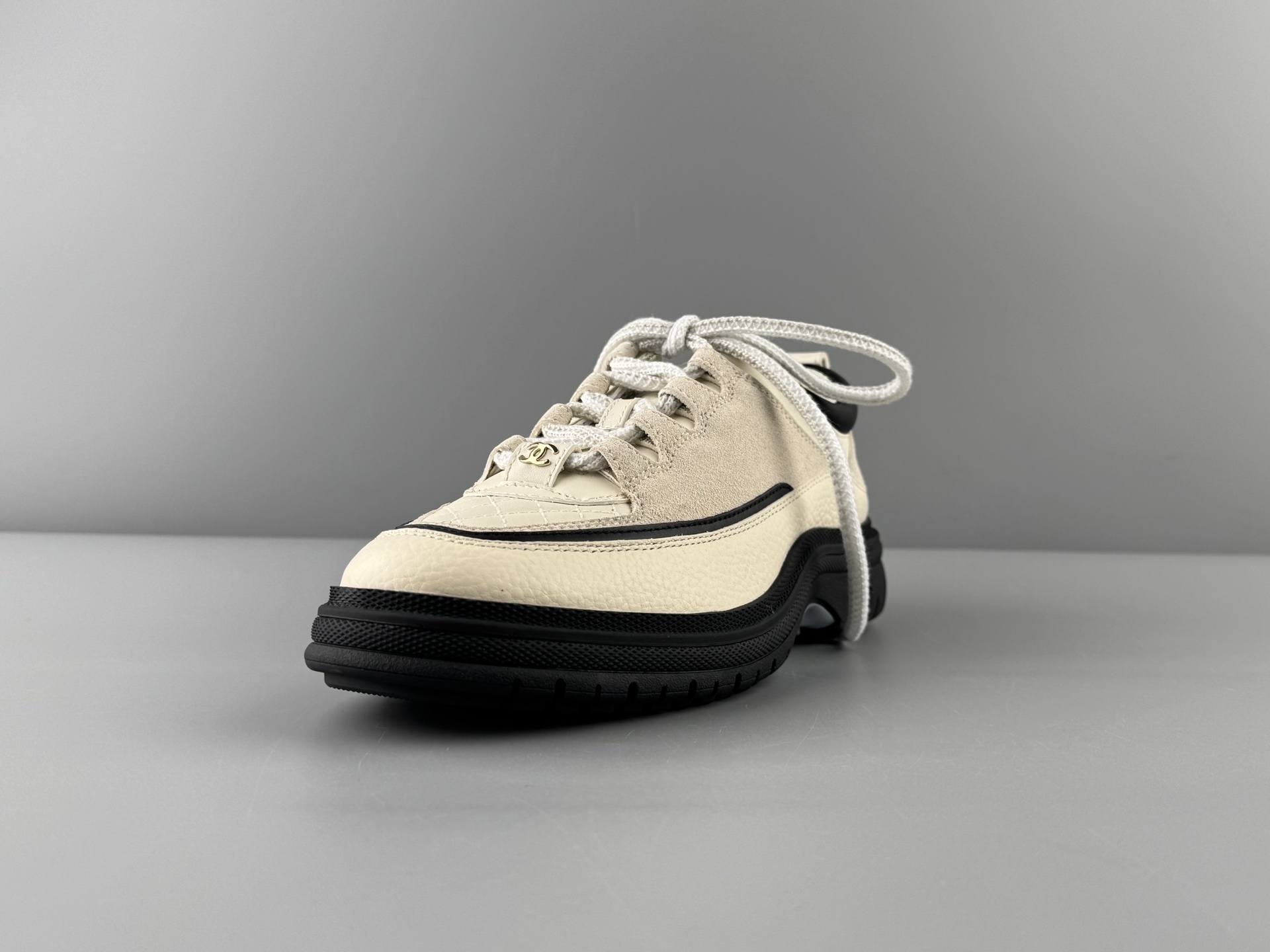 Chanel 25Cb Latest Teddy Panda Sneakers 🐼 Patchwork design with contrasting quilted patterns Lace-up style with a chic British “Coco Chanel” vibe Classic black and white color scheme - Image 11