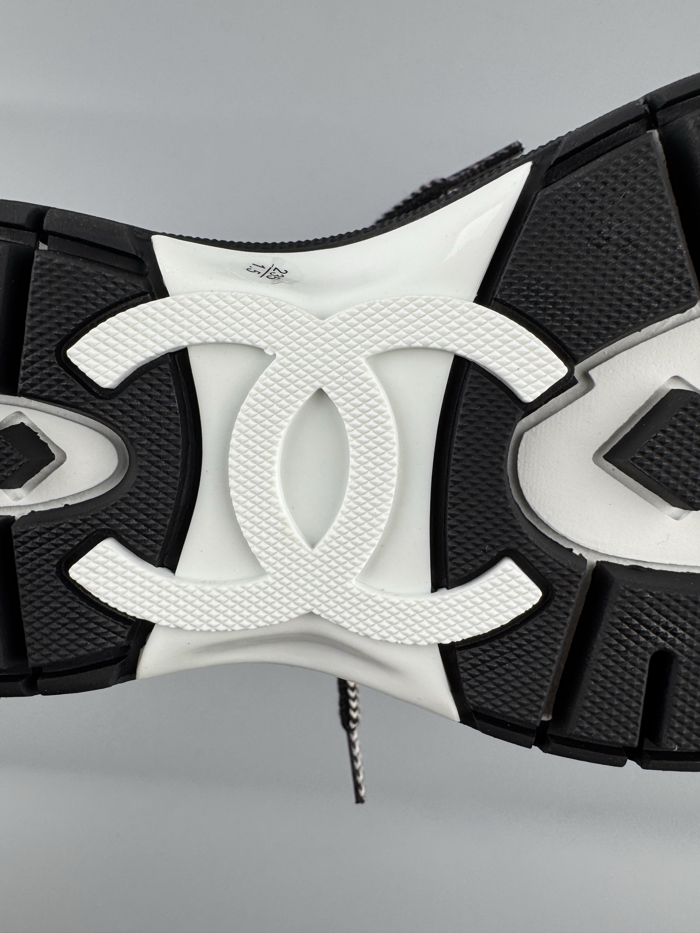Chanel 25Cb Latest Teddy Panda Sneakers ๐ผ Patchwork design with contrasting quilted patterns Lace-up style with a chic British-inspired Chanel aesthetic Classic black and white color combination - Image 5