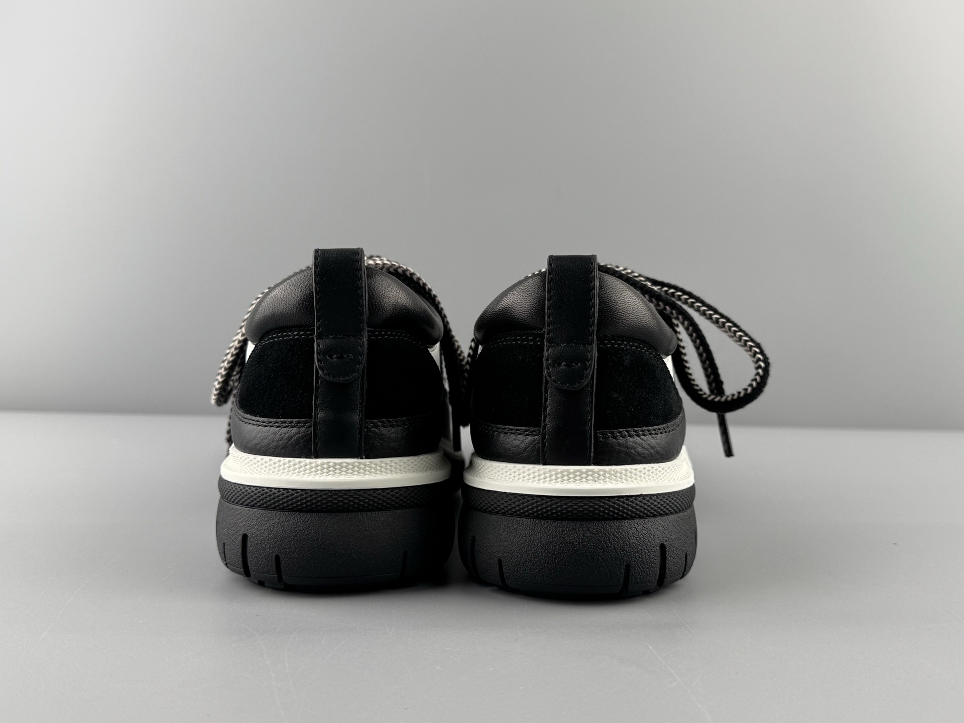 Chanel 25Cb Latest Teddy Panda Sneakers πΌ Patchwork design with contrasting quilted patterns Lace-up style with a chic British-inspired Chanel aesthetic Classic black and white color combination - Image 14