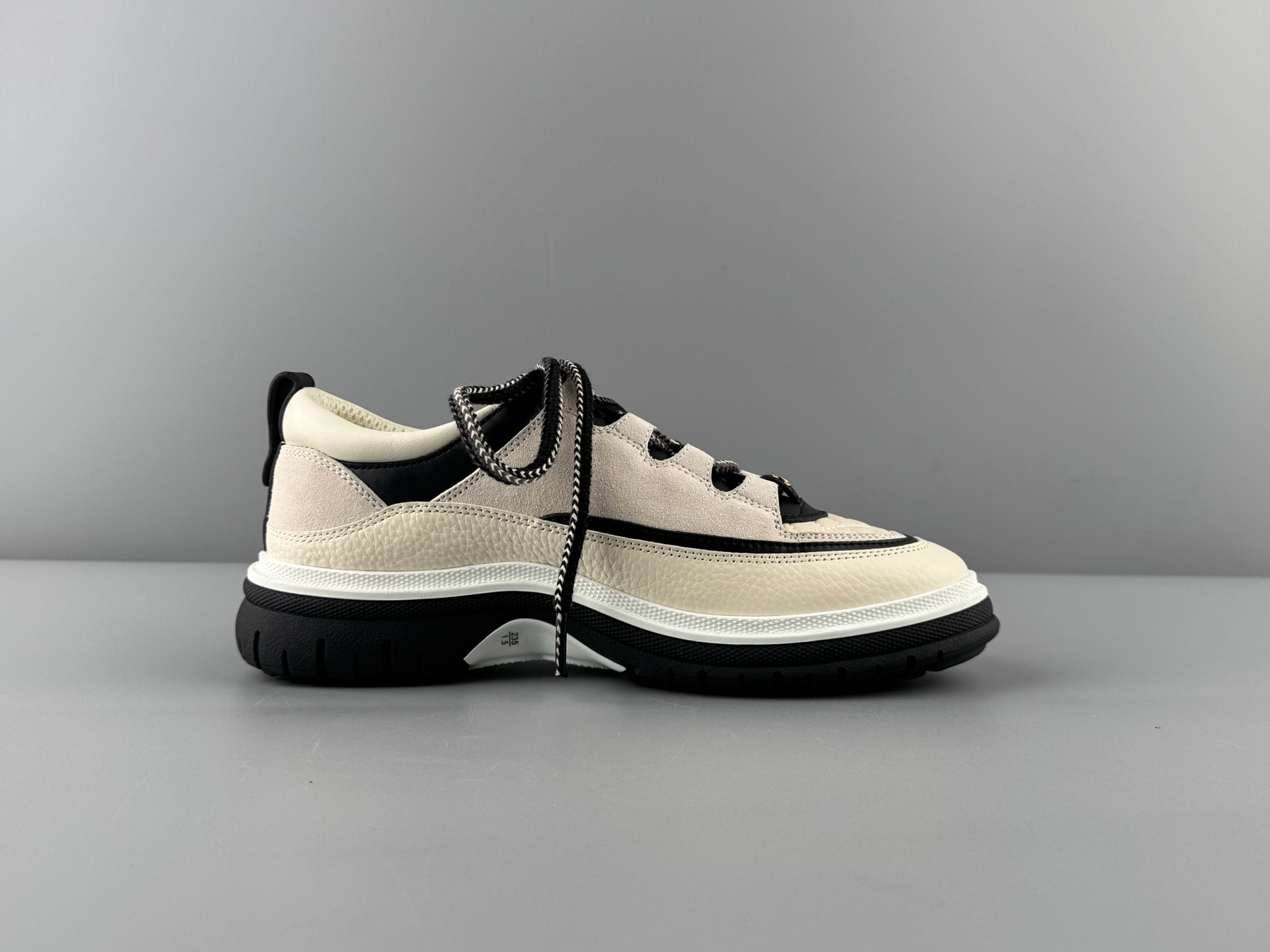 Chanel 25Cb Latest Teddy Panda Sneakers πΌ Patchwork design with contrasting quilted textures Lace-up style featuring a chic British-inspired Chanel look Classic black and white color combination - Image 13