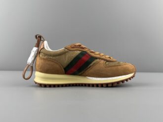 GUCCI Re-Motion Round-Toe Lace-Up Low-Top Casual Sneakers Unisex design, suitable for daily wear.