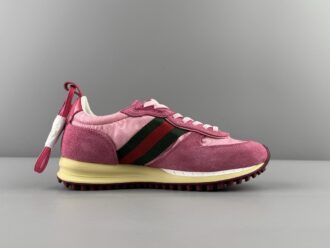 GUCCI Re-Motion Round-Toe Lace-Up Low-Top Casual Sneakers Unisex design, suitable for daily wear.