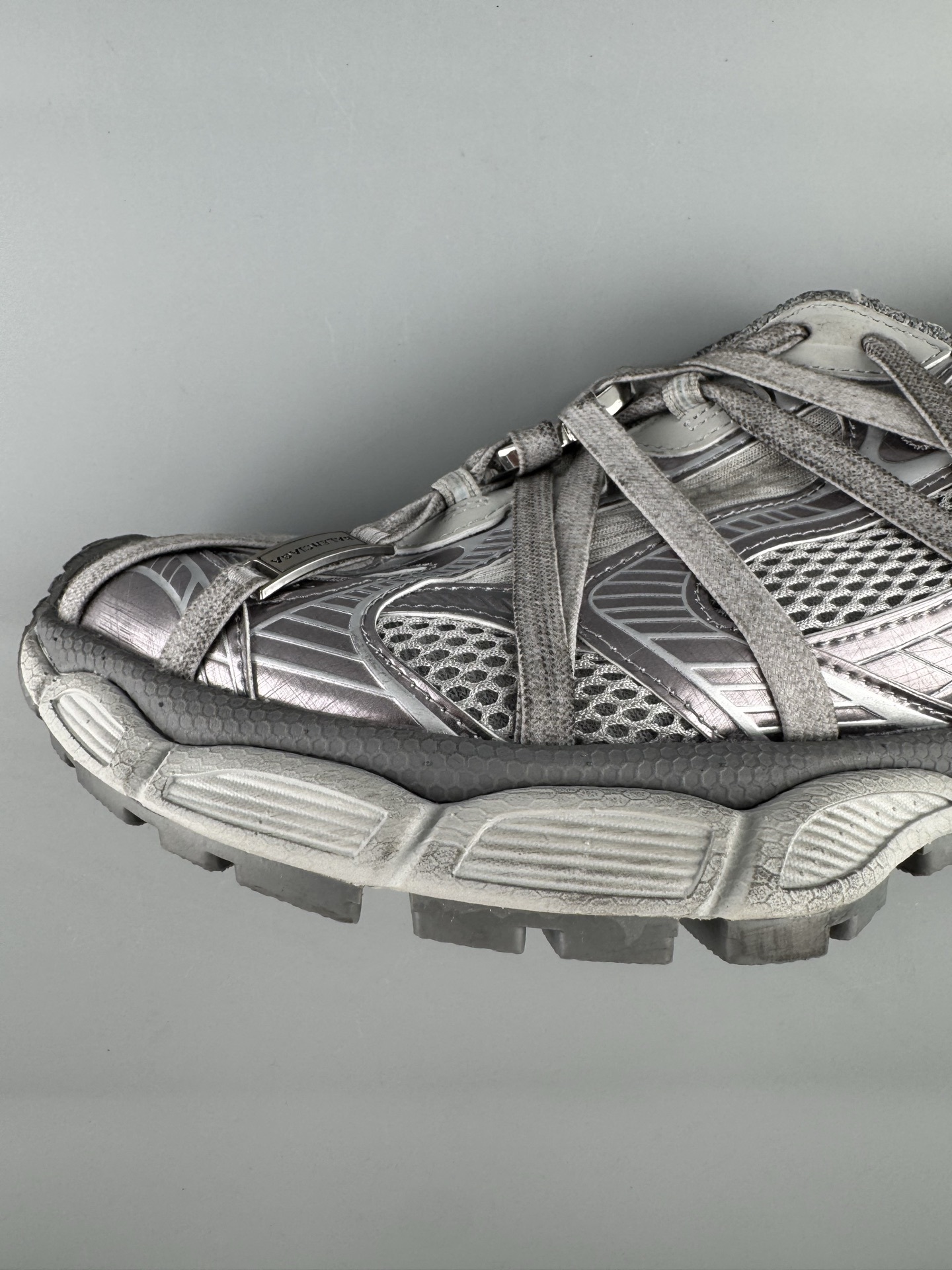 Balenciaga 3XL Dark Gray βB Buckle Lace-Upβ Sneaker XXXL β Paris Fashion House - Image 2