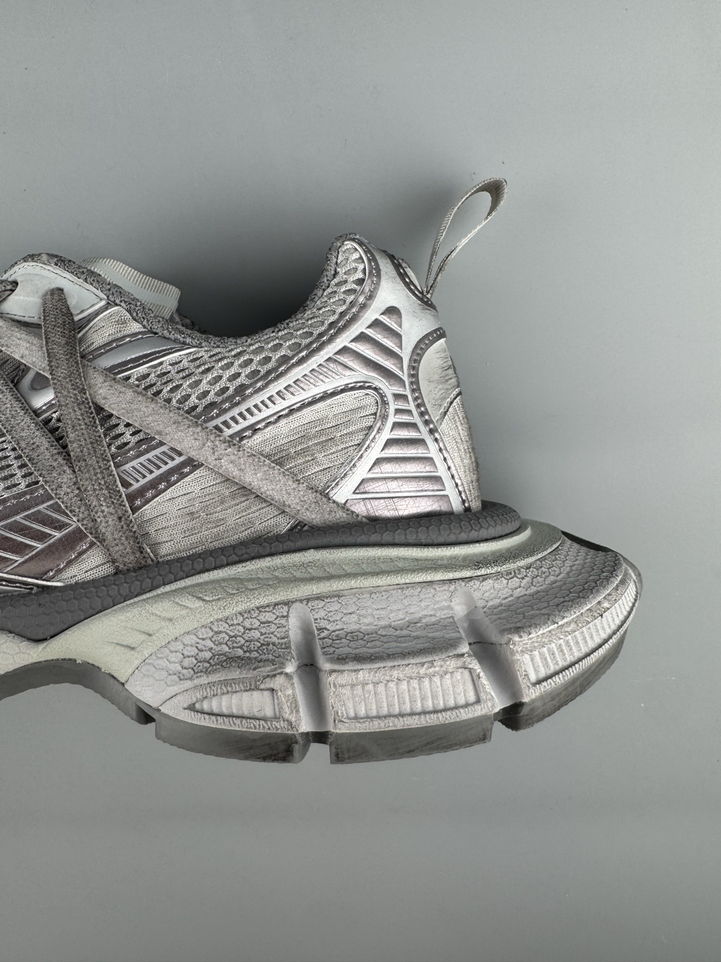 Balenciaga 3XL Dark Gray βB Buckle Lace-Upβ Sneaker XXXL β Paris Fashion House - Image 4