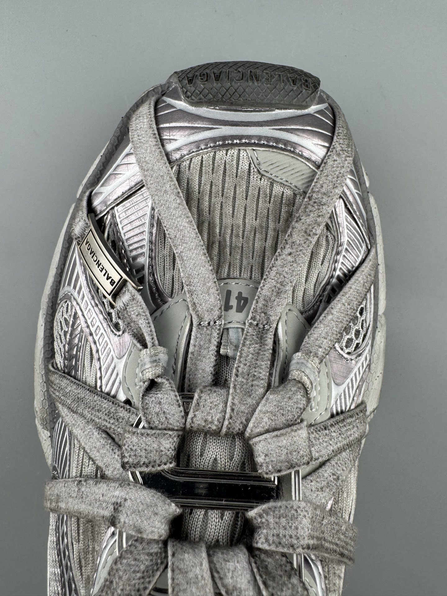 Balenciaga 3XL Dark Gray βB Buckle Lace-Upβ Sneaker XXXL β Paris Fashion House - Image 7