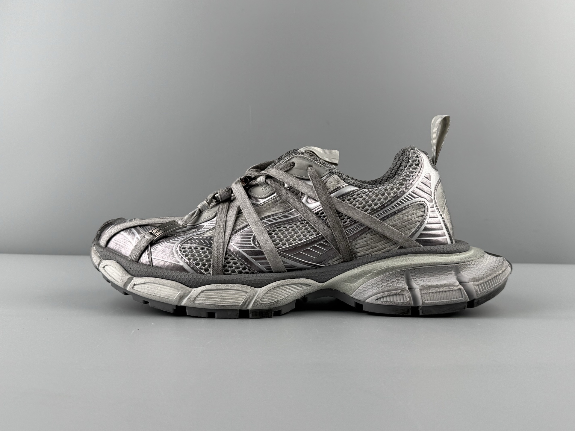Balenciaga 3XL Dark Gray “B Buckle Lace-Up” Sneaker XXXL — Paris Fashion House