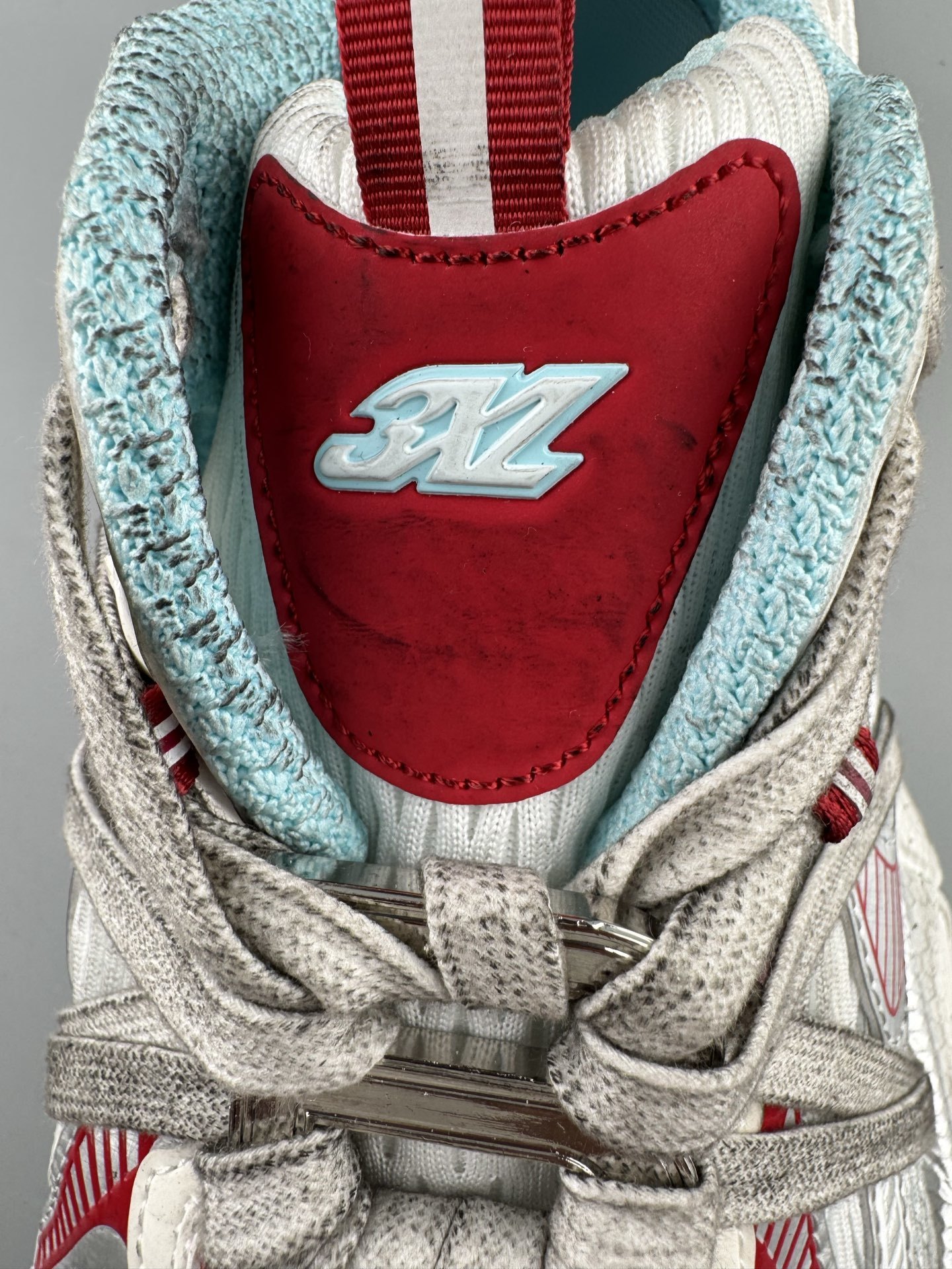 Balenciaga 3XL White & Red βB Buckle Lace-Upβ Sneaker XXXL β Paris Fashion House - Image 4