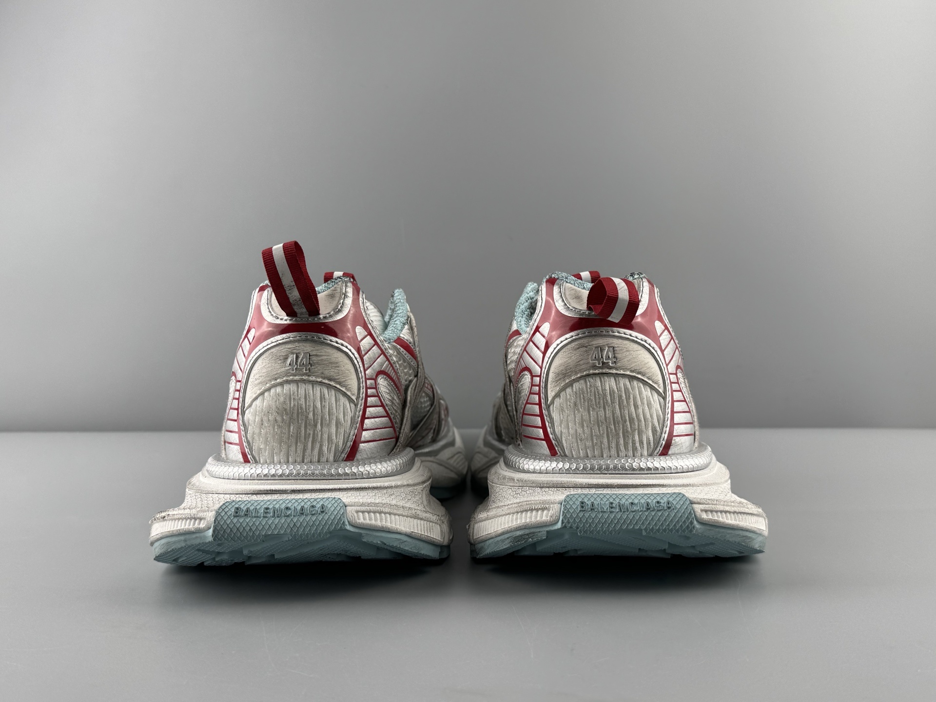 Balenciaga 3XL White & Red βB Buckle Lace-Upβ Sneaker XXXL β Paris Fashion House - Image 18