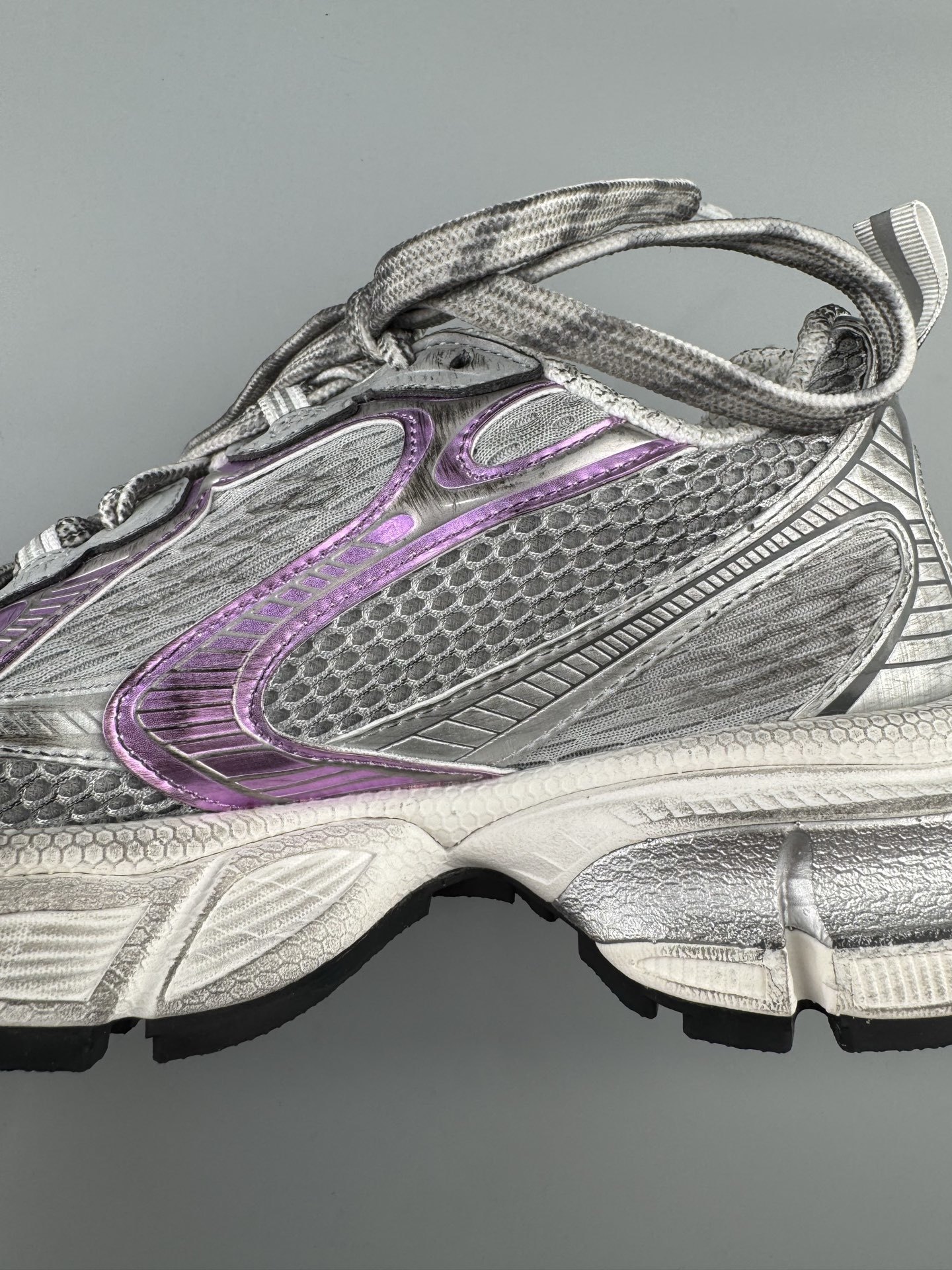 Balenciaga 3XL White & Purple Women’s Sneaker XXXL Premium quality from original factory molds. Made with authentic mesh and microfiber materials identical to the official source — ensuring perfect structure and texture. - Image 7