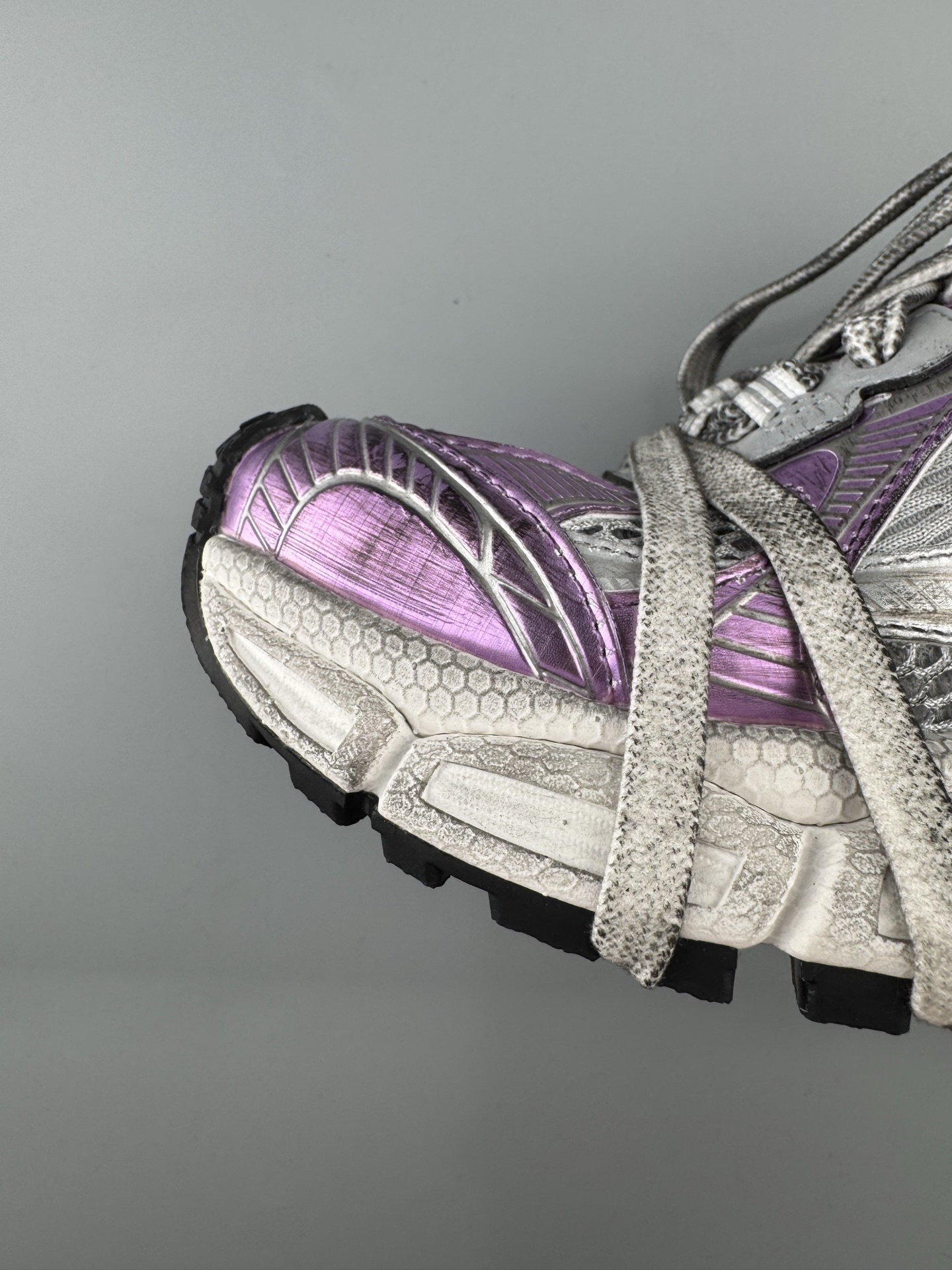 Balenciaga 3XL White & Purple Women’s Sneaker XXXL Premium quality from original factory molds. Made with authentic mesh and microfiber materials identical to the official source — ensuring perfect structure and texture. - Image 13