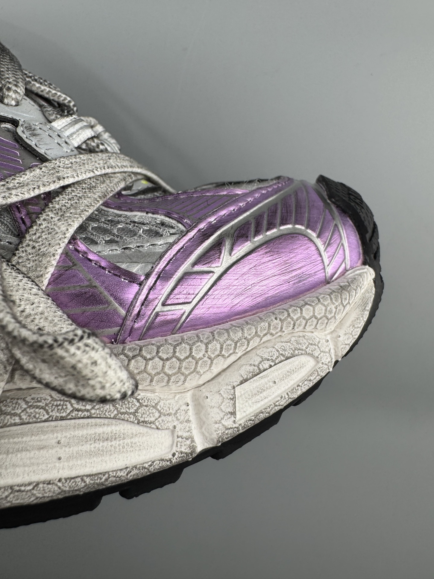Balenciaga 3XL White & Purple Women’s Sneaker XXXL Premium quality from original factory molds. Made with authentic mesh and microfiber materials identical to the official source — ensuring perfect structure and texture. - Image 14